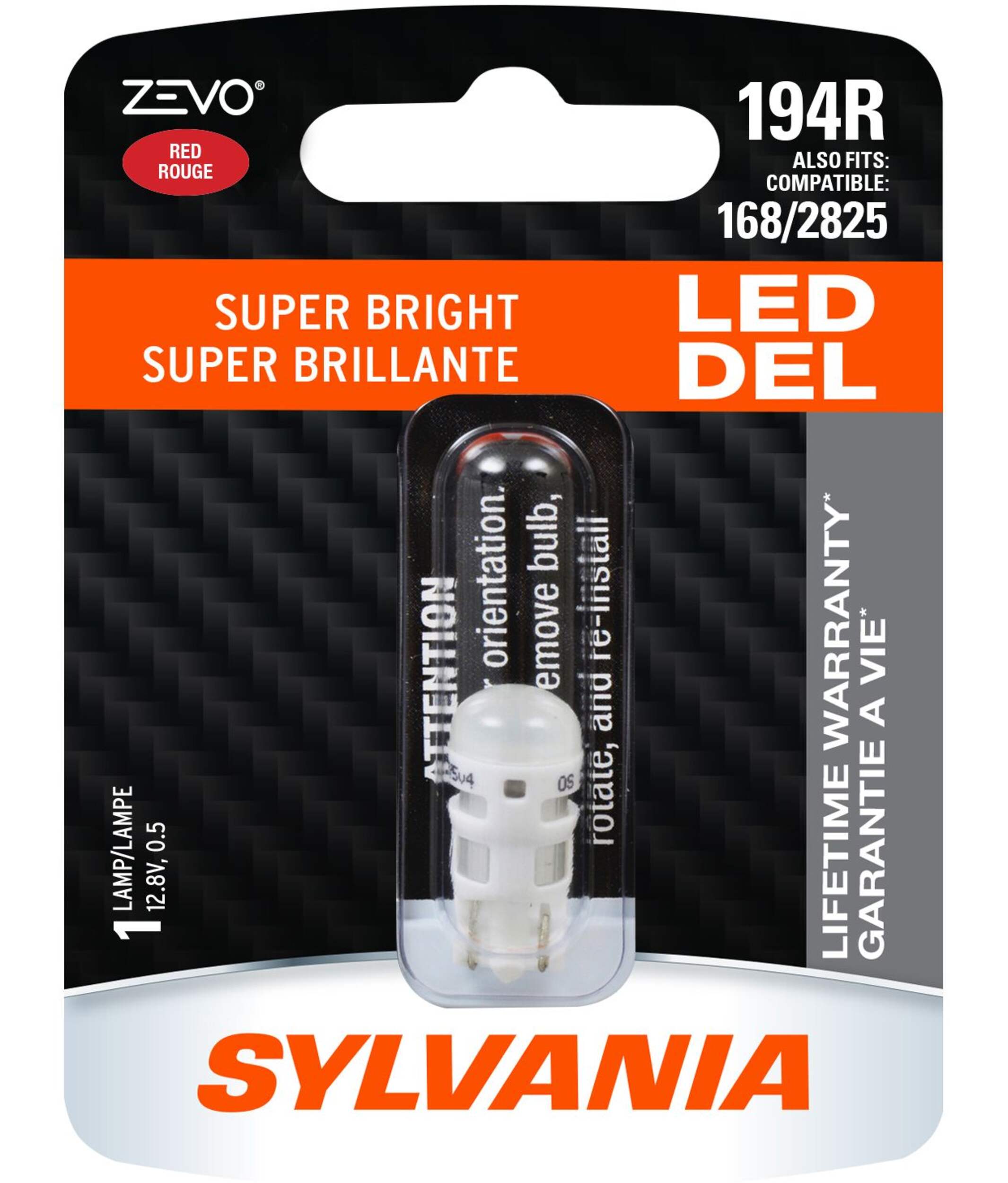 194R Sylvania ZEVOÃÂ® Red LED Mini Bulb, Super Bright, 1-pk