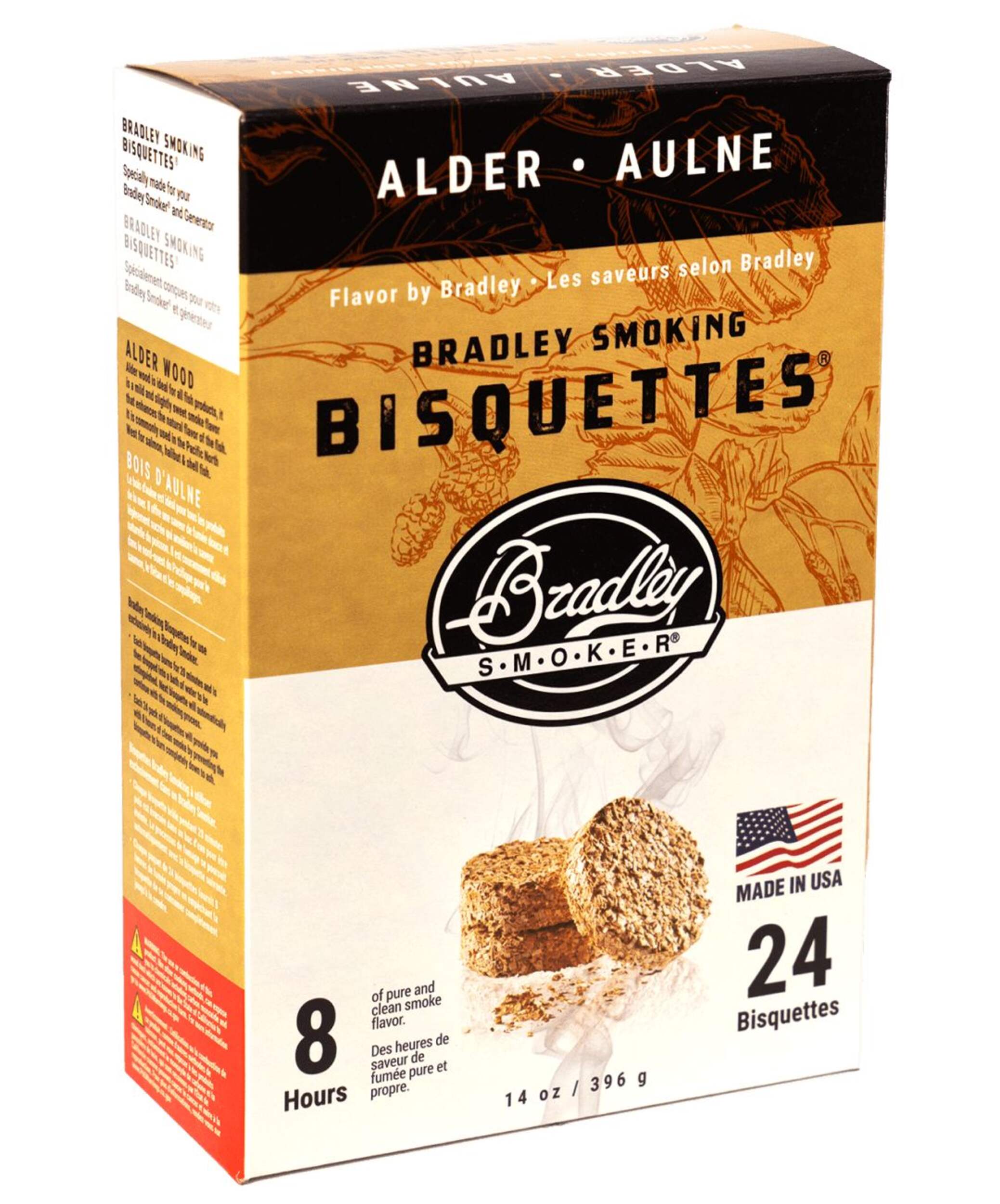 Bradley Smoker Alder Flavoured Smoking Pure Wood Chip Bisquettes, 24-Pack