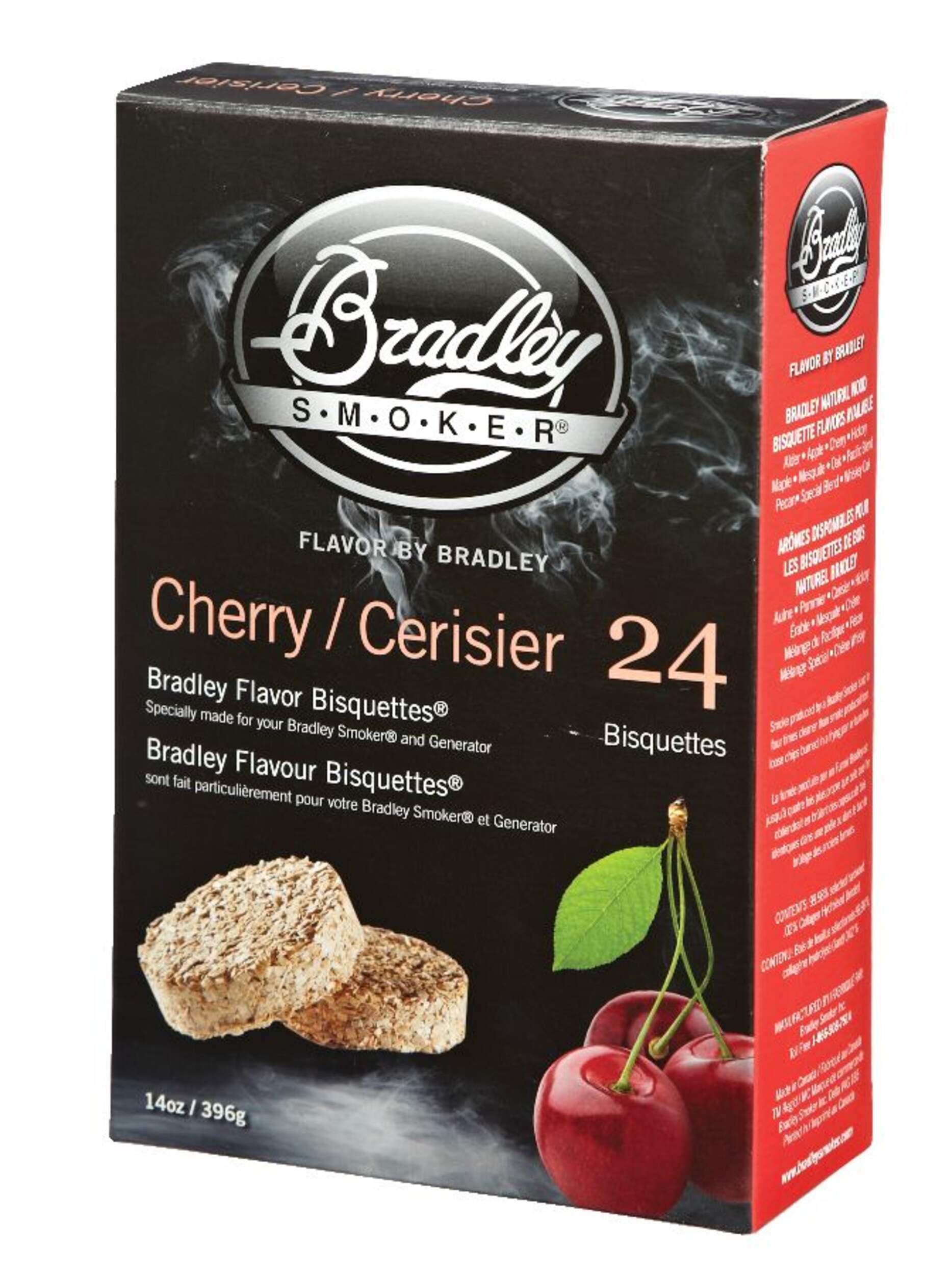 Bradley Smoker Cherry Flavoured Smoking Pure Wood Chip Bisquettes, 24-Pack