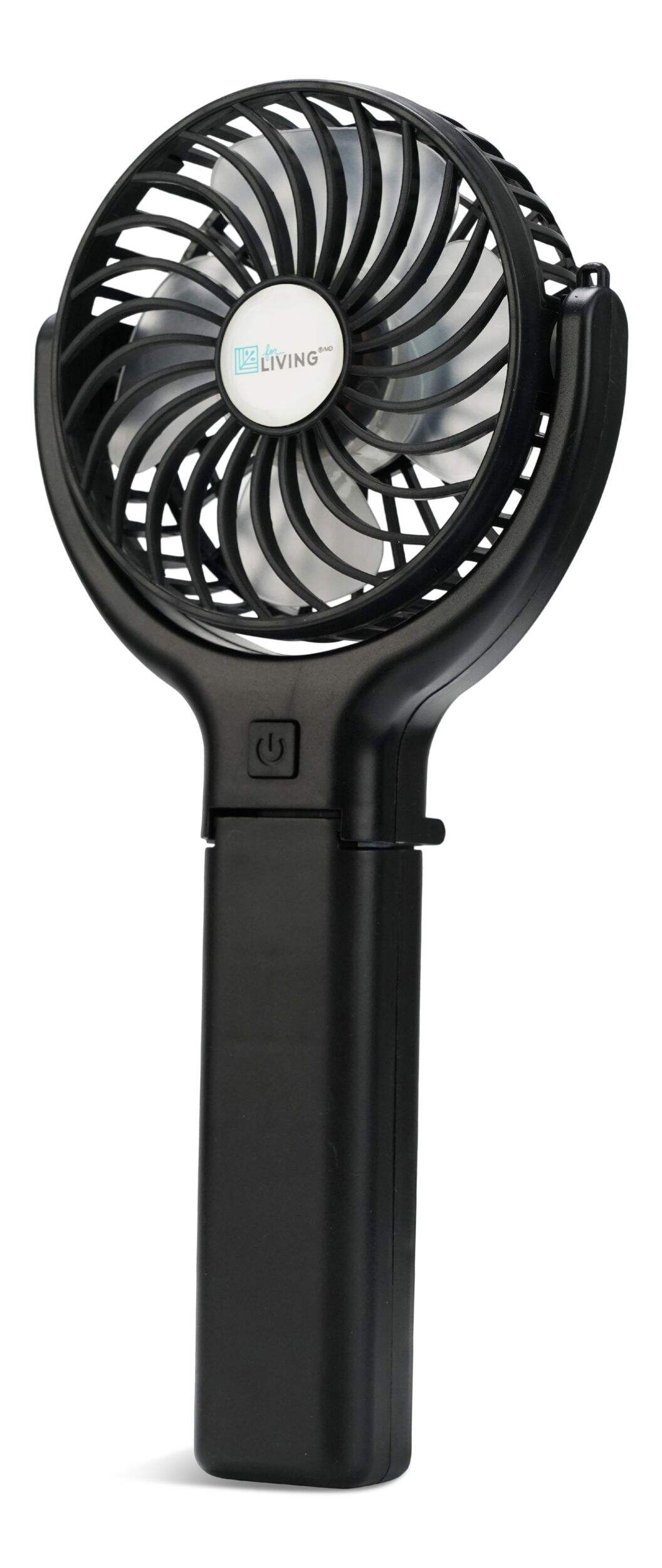 For Living USB & Battery Portable Table/Desk Fan, Black, 4-in