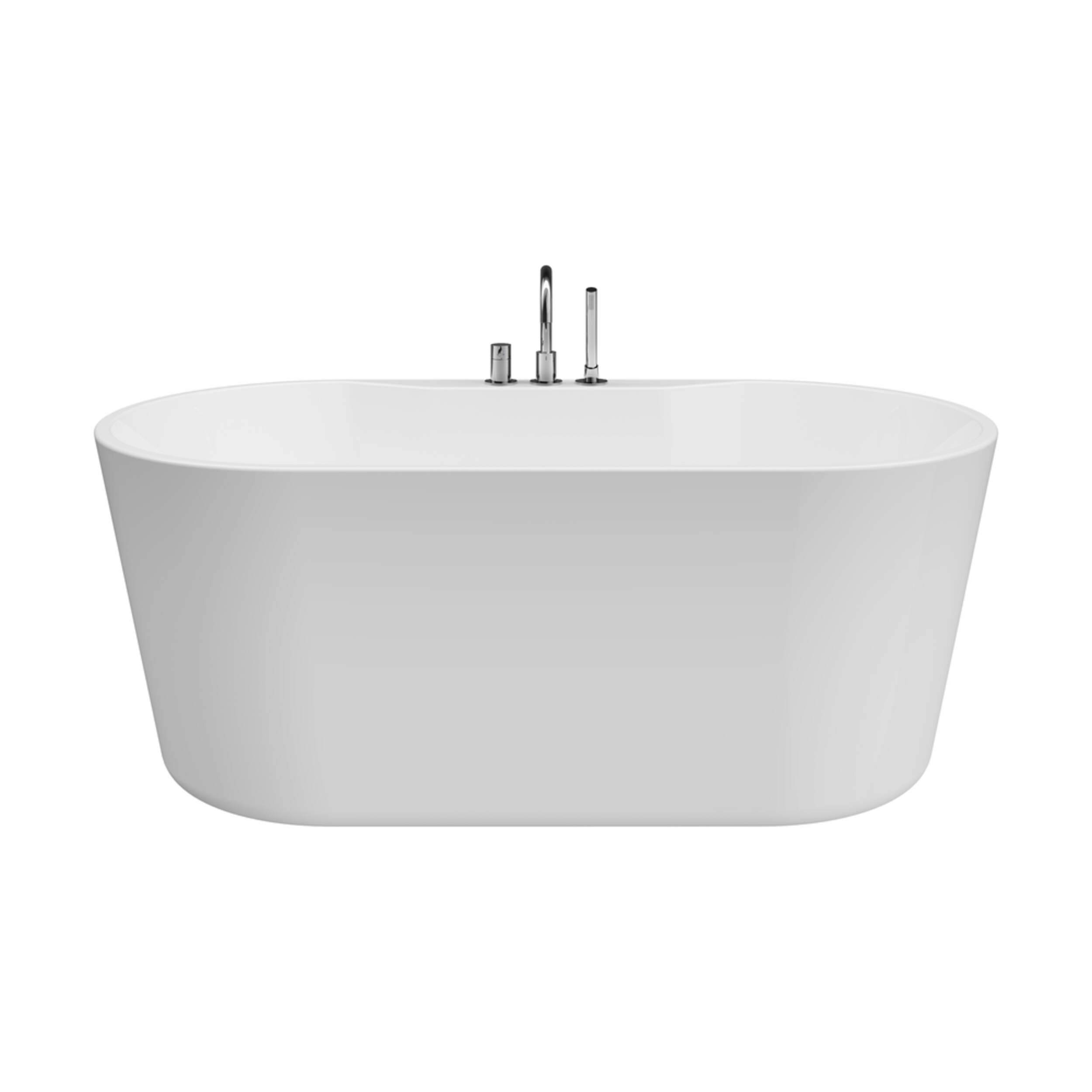 A&E Bath Mirasol Retrofit Acrylic Freestanding Bathtub with Faucet, Handheld Shower & Adjustable Feet, White, 62-in