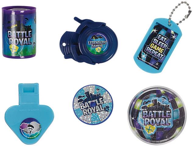 Battle Royal "Eat Sleep Game Repeat" Mega Mix Party Favour Pack, Blue, 48-pk, for Birthday/Party Favour