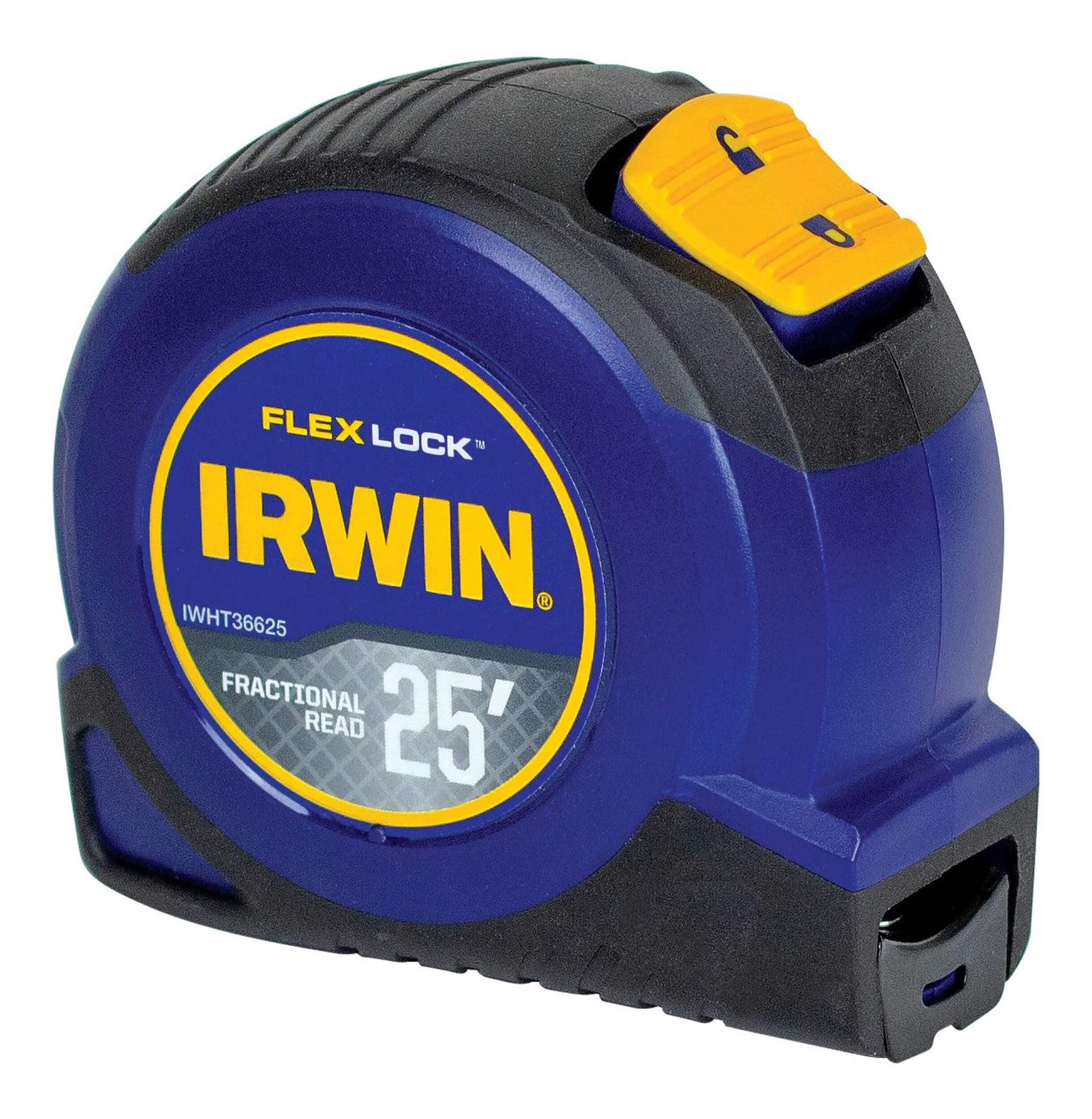 IRWIN IWHT36625 Flex Lock Fractional Read Tape Measure, 25-ft