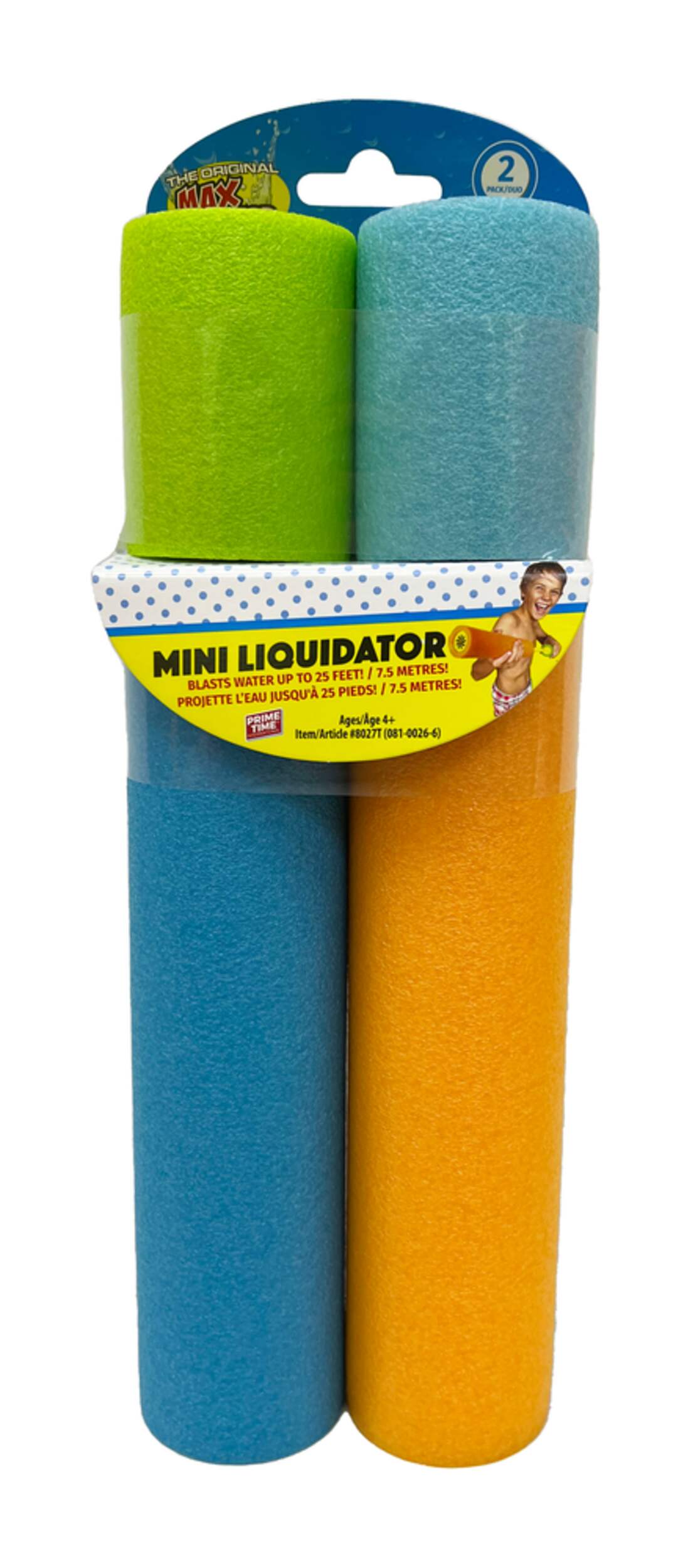 Mini Max Liquidator Pump Kids' Water Squirt Gun Blaster, Multi-Coloured, Assorted, 2-pk, Ages 4+, for Beach/Pool Fun Activities