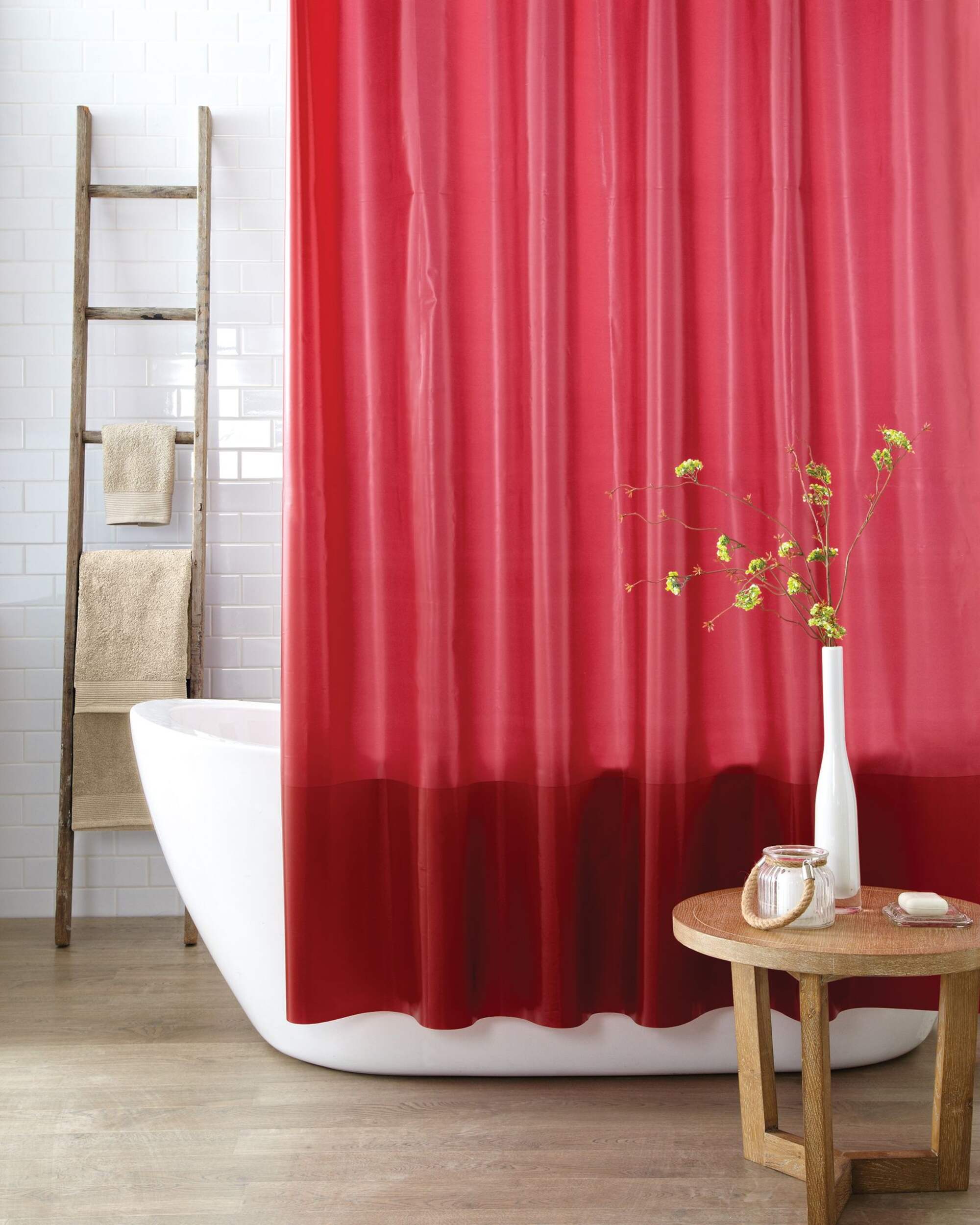 Banded Vinyl Shiraz Shower Curtain