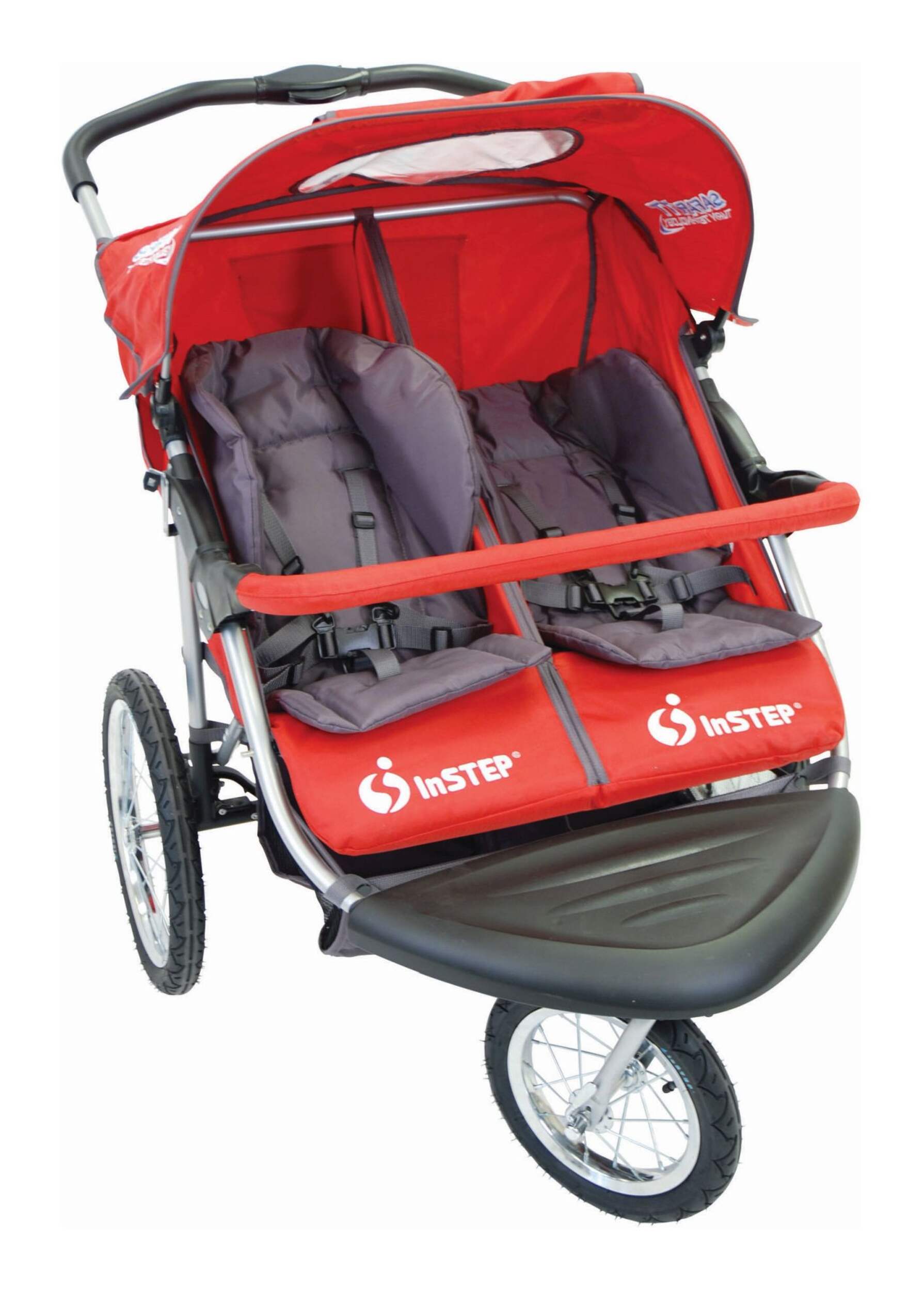 In-Step Safari TT Double Jogger 3-Wheel Stroller, Red