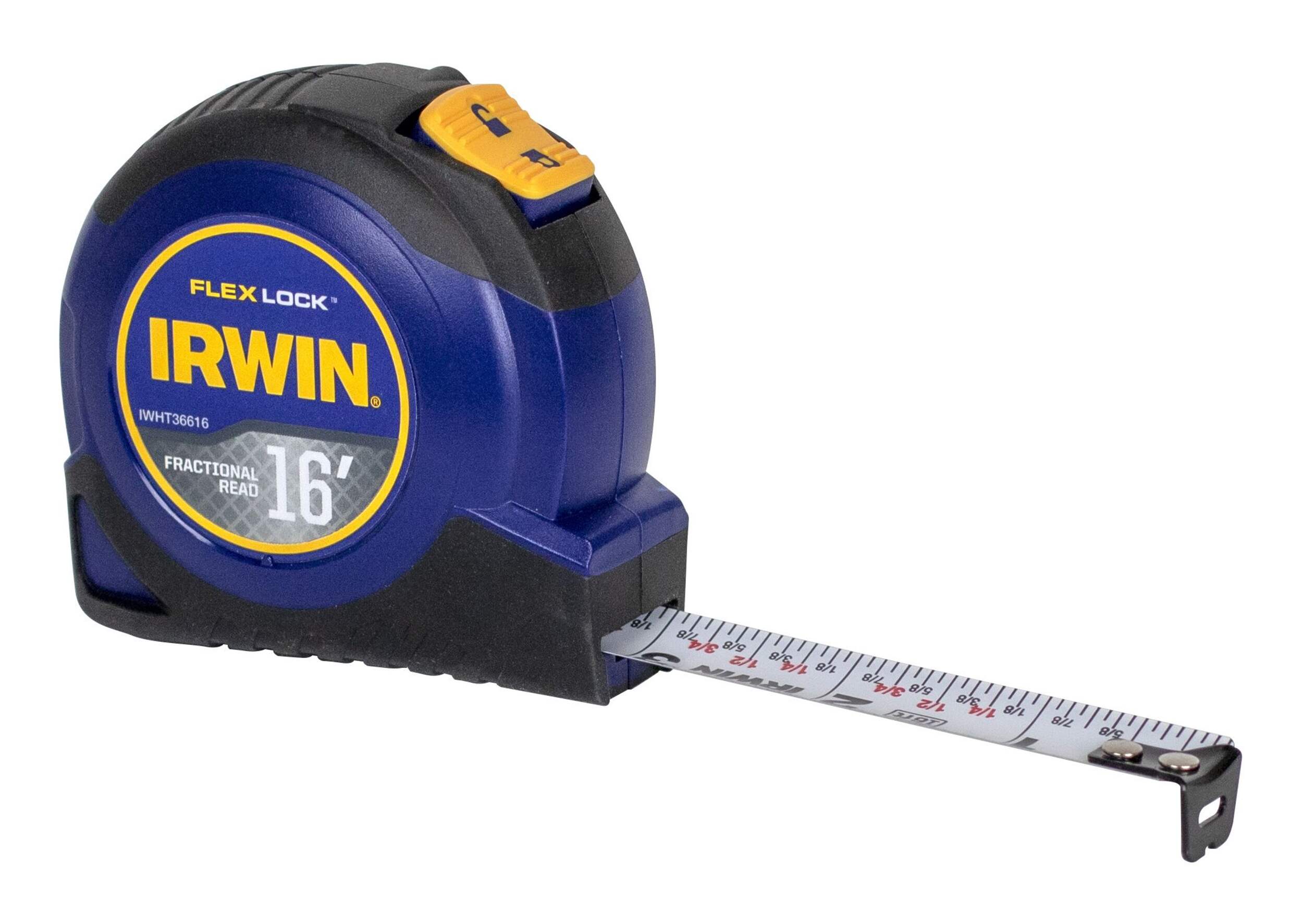 IRWIN IWHT36616 Flex Lock Fractional Read Tape Measure, 16-ft