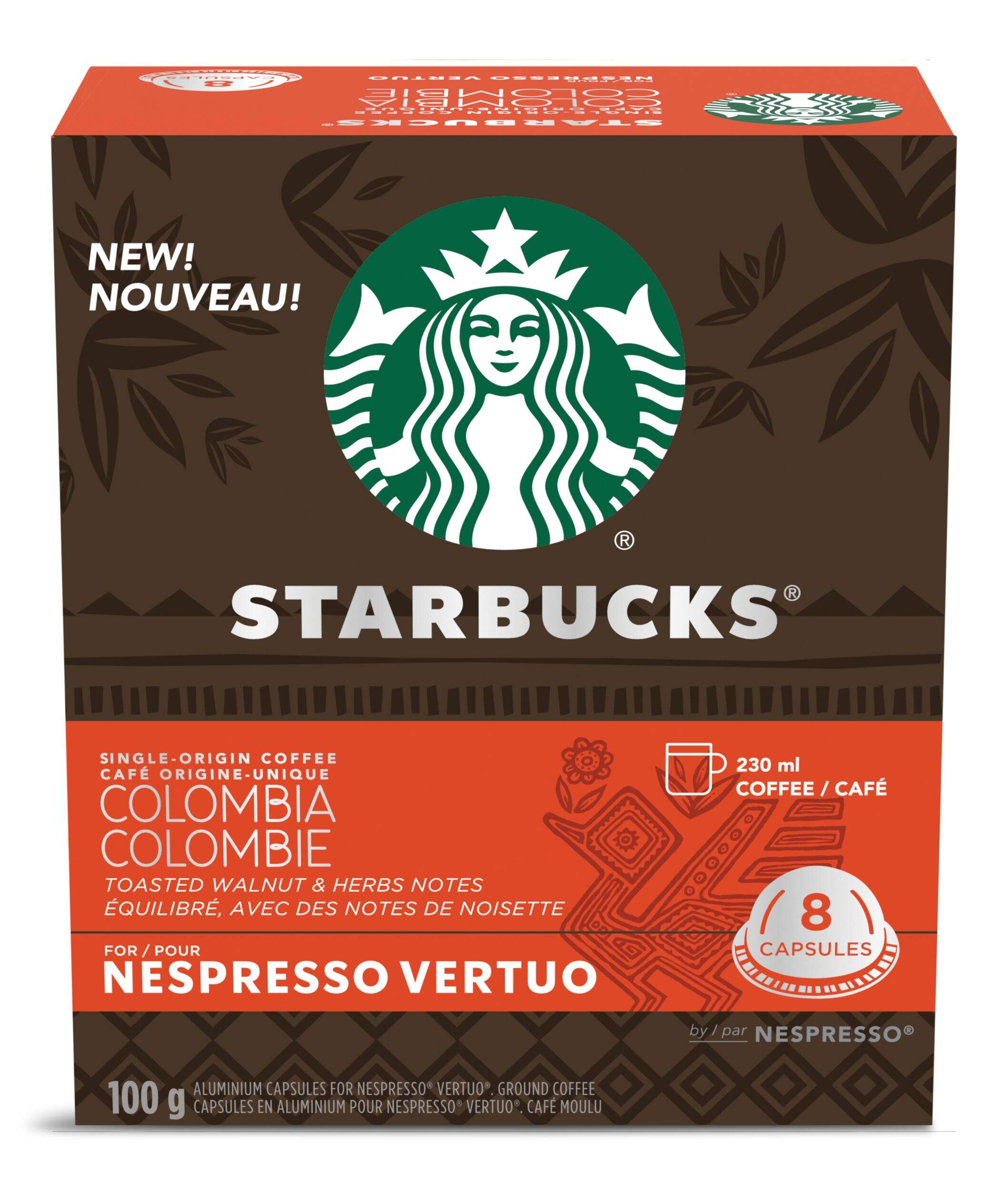 Nespresso Starbucks Vertuo Colombia Coffee Capsules, 100-g, 8-pk