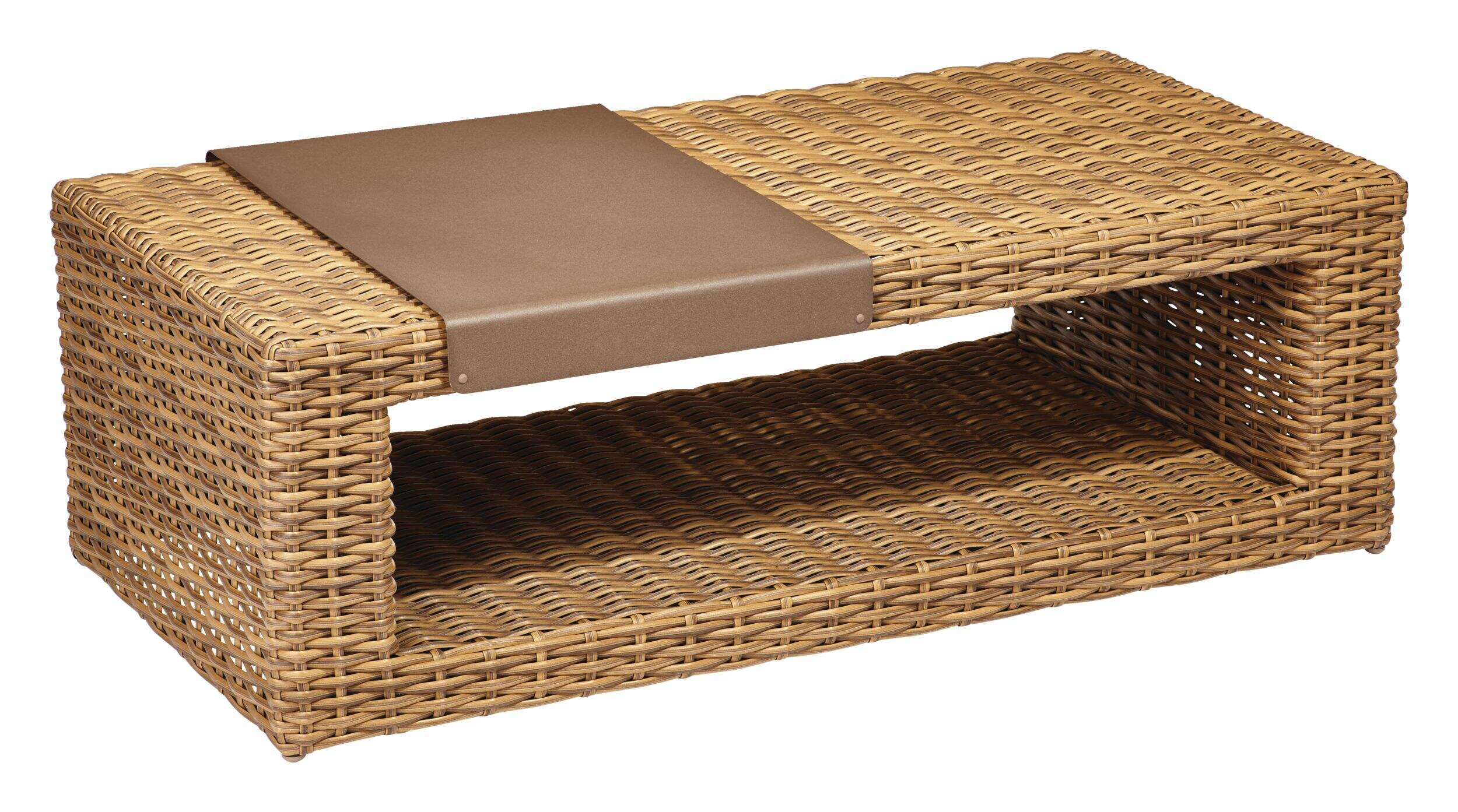 CANVAS Tofino Collection Rectangle Outdoor/Patio Sectional Coffee Table, 45x22x15-in