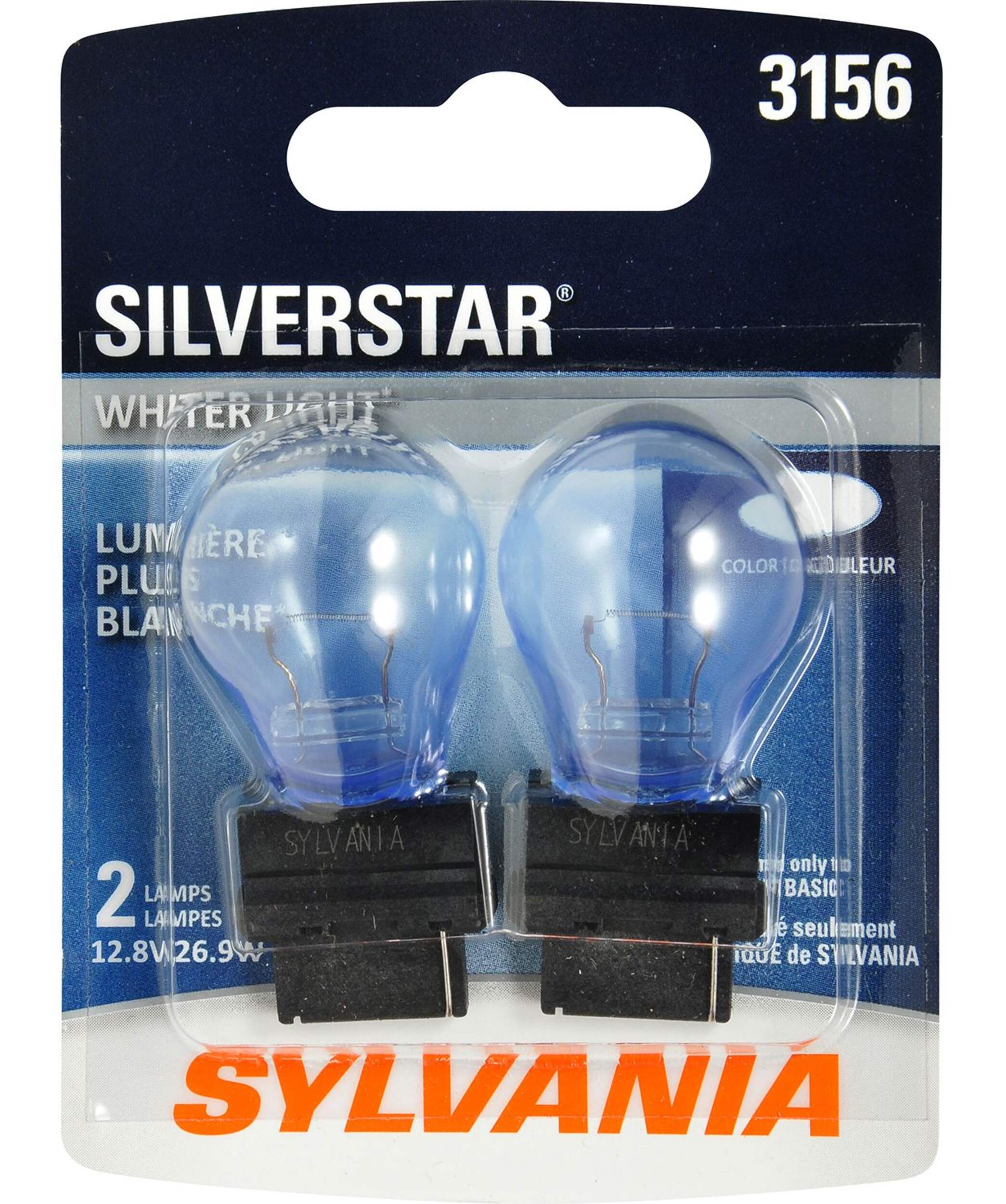 3156 Sylvania SilverStarÃÂ® Mini Bulb, Whiter Light, 2-pk