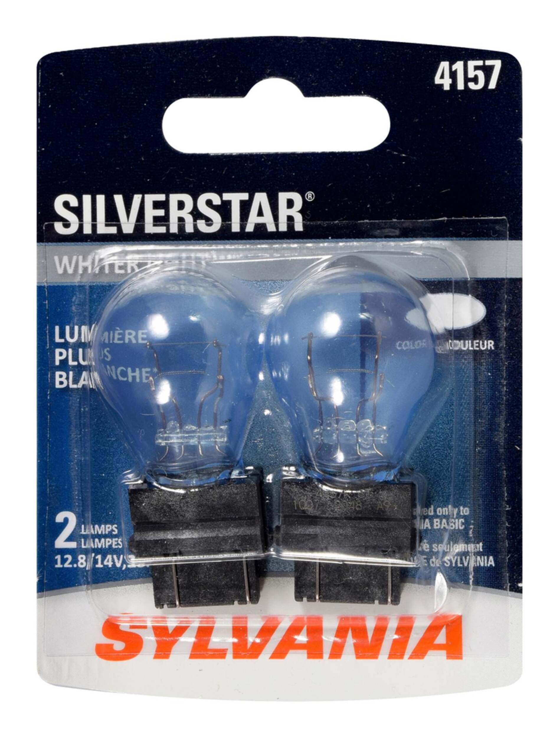 4157 Sylvania SilverStarÃÂ® Mini Bulb, Whiter Light, 2-pk