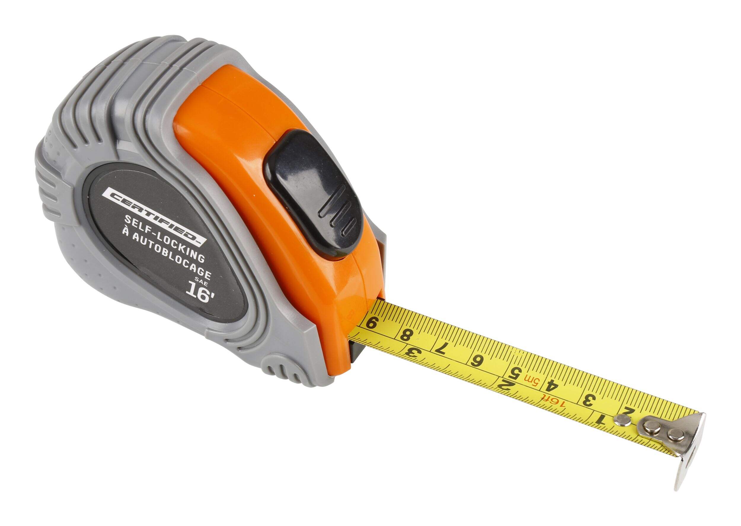 Certified Auto Lock Tape Measure, 16-ft