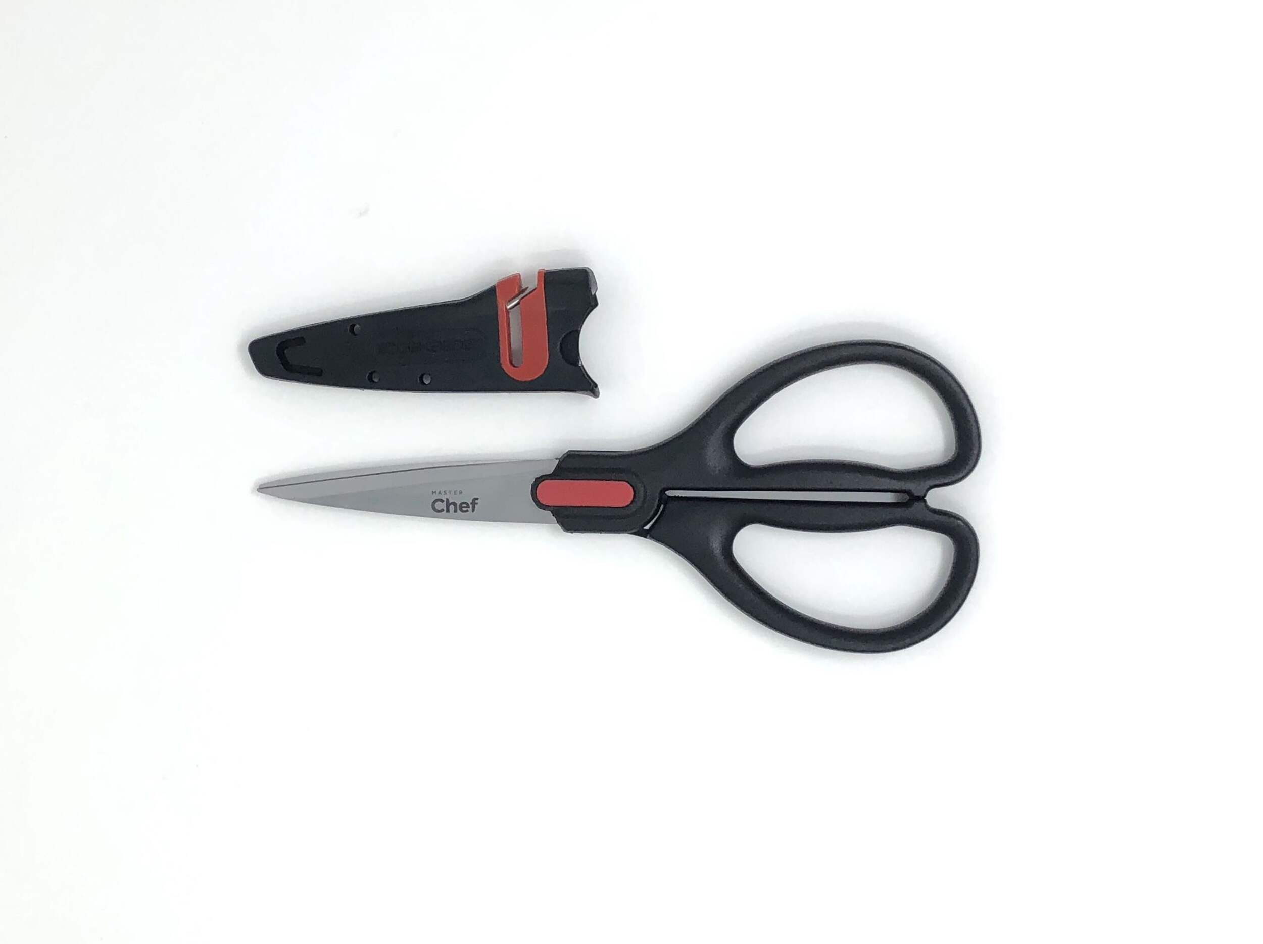 MASTER Chef Edgekeeper Stainless Steel Micro-Serrated Kitchen Shears with Sharpening Sheath