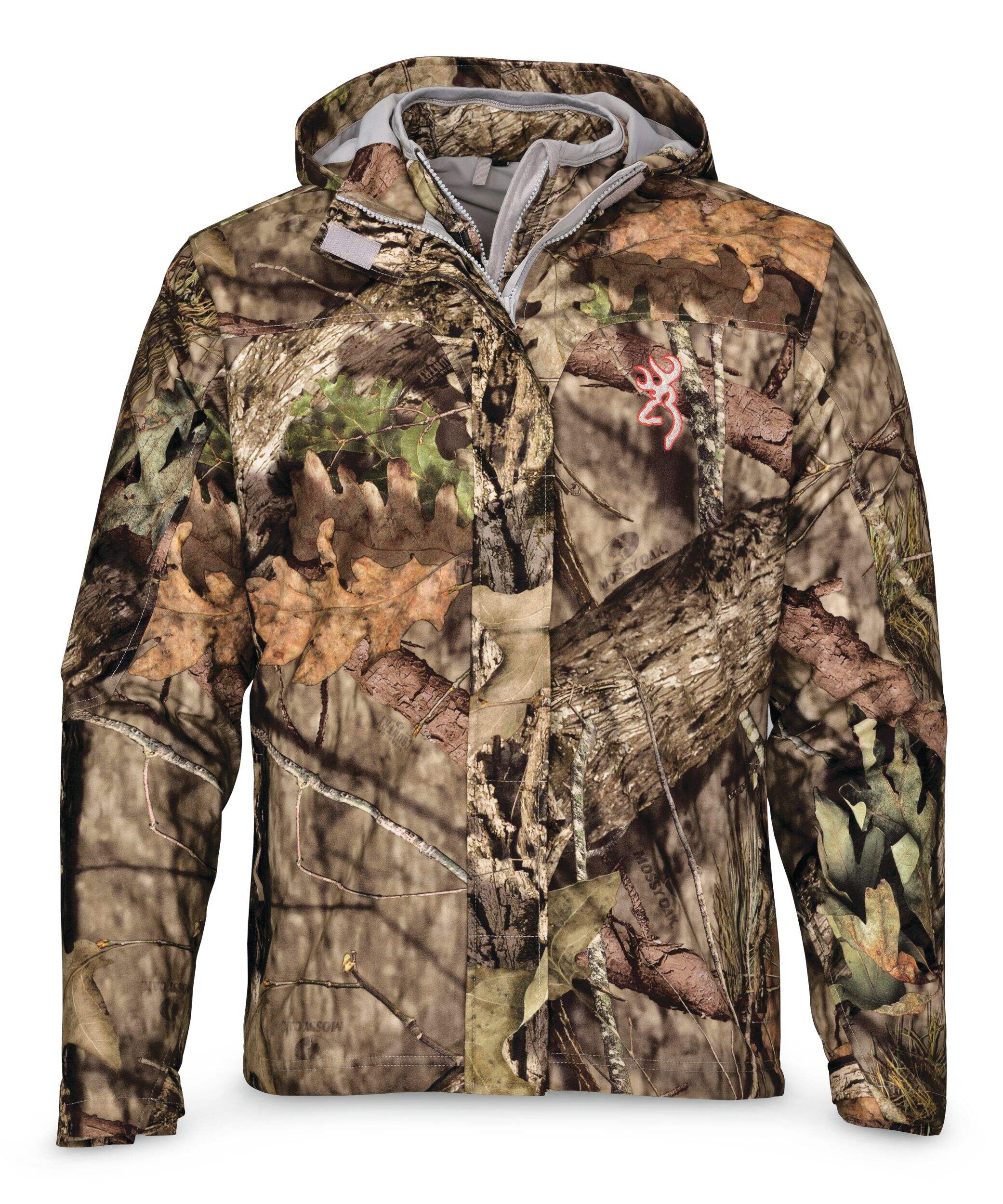 Browning Unisex 3-in-1 Waterproof Hunting Jacket with Zippered Hand Warmer Pockets, Camo
