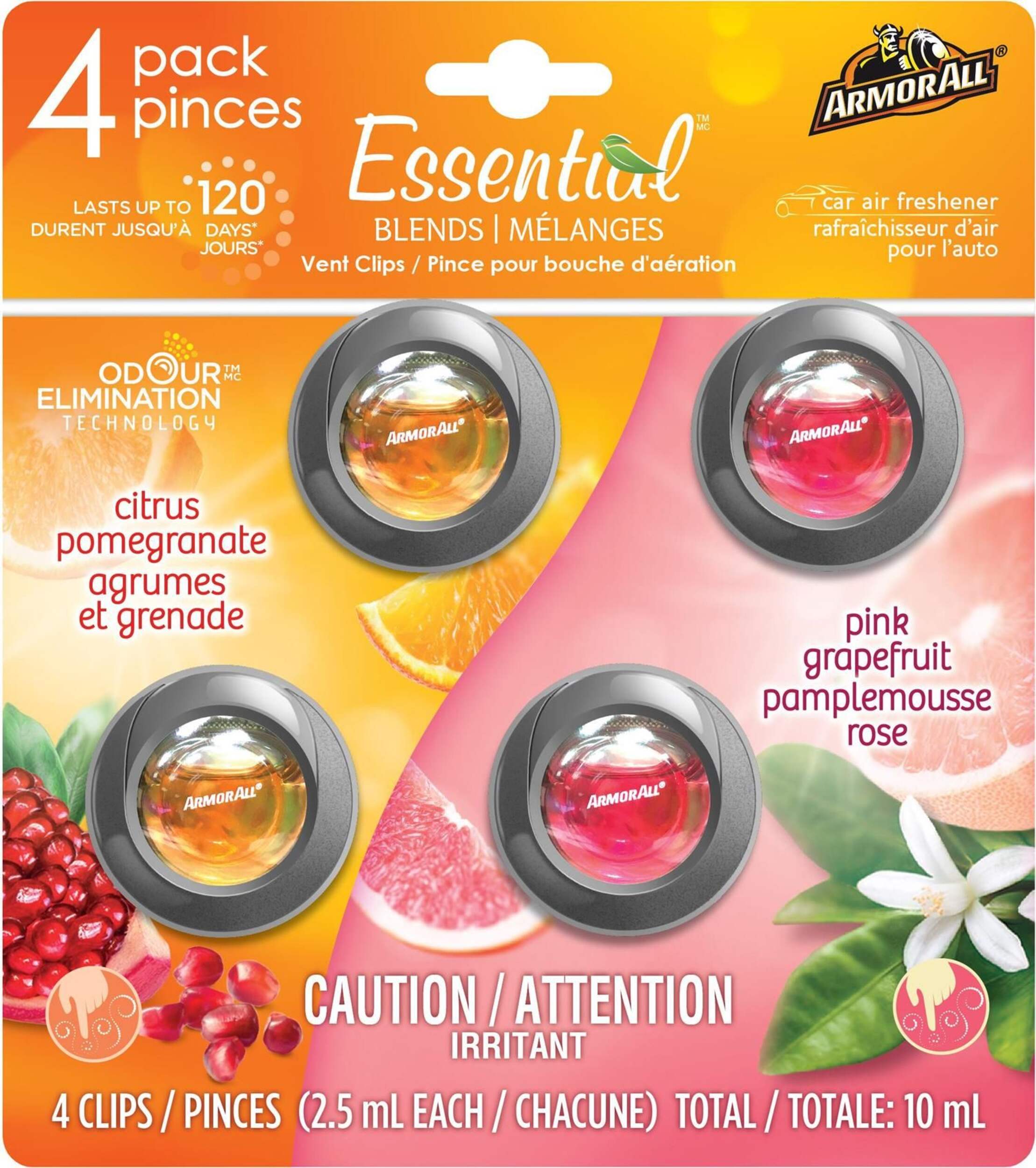 Armor All Vent Clip Air Freshener, Tranquil Skies 4-pk