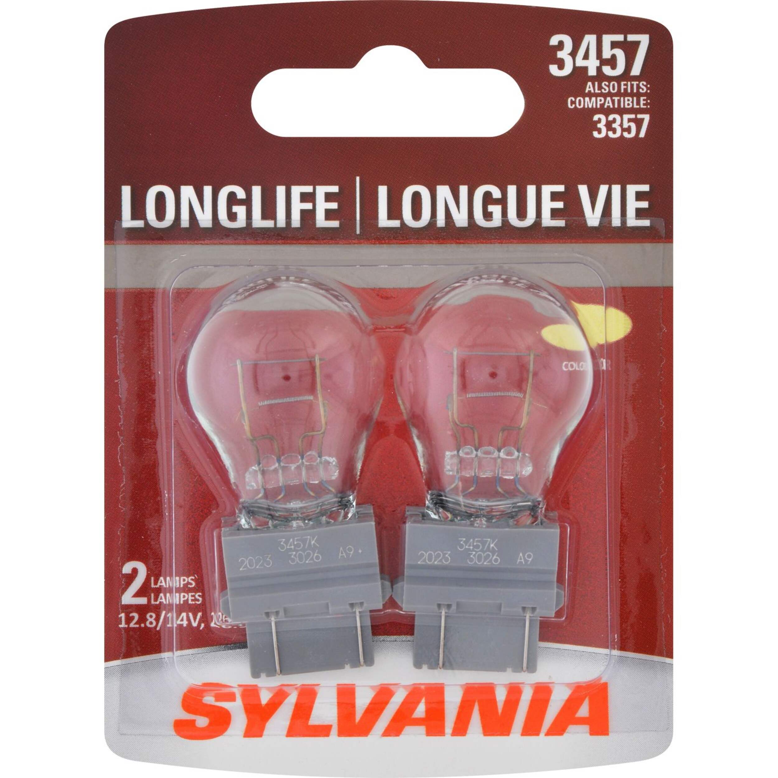 3457 Sylvania Long Life Mini Bulb, 2-pk