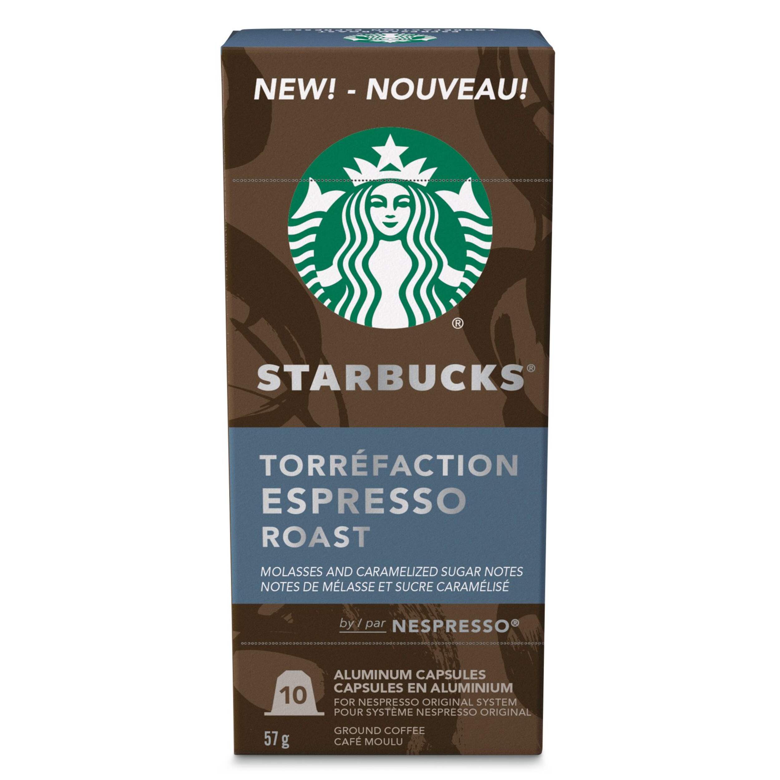 Nespresso Starbucks Espresso Roast Coffee Capsules, 57-g, 10-pk