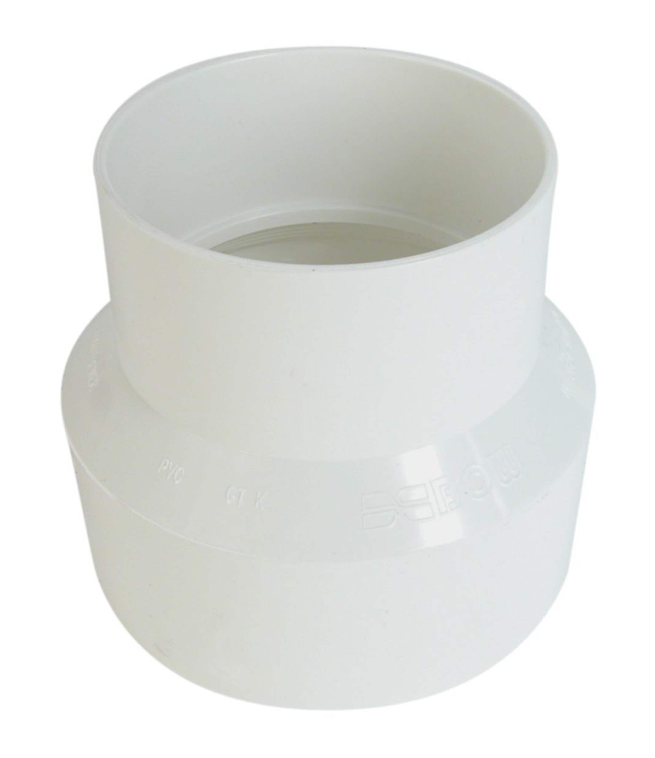 Bow PVC Reducer Coupling for Sewer and Drainage Fitting, White, 4 x 3-in
