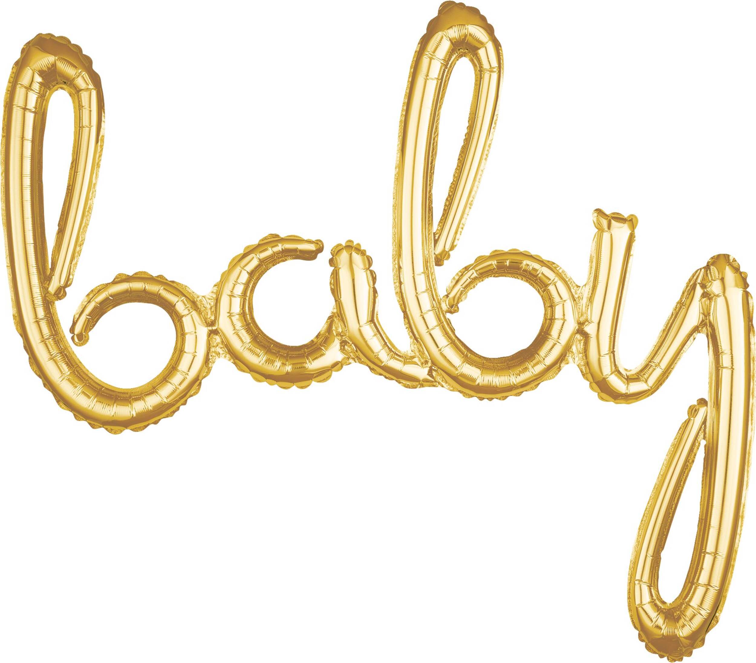 "Baby" Cursive Letters Satin Foil Balloon, Assorted Colours, 39x33-in, Air-Filled for Baby Shower/Gender Reveal