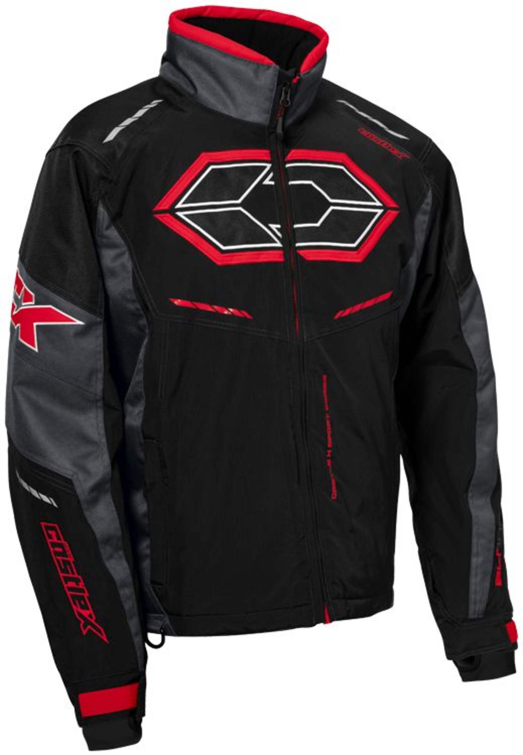 Castle X Blade G4 Men's Snowmobile Winter Jacket, Black/ Charcoal/ Red, Assorted Sizes