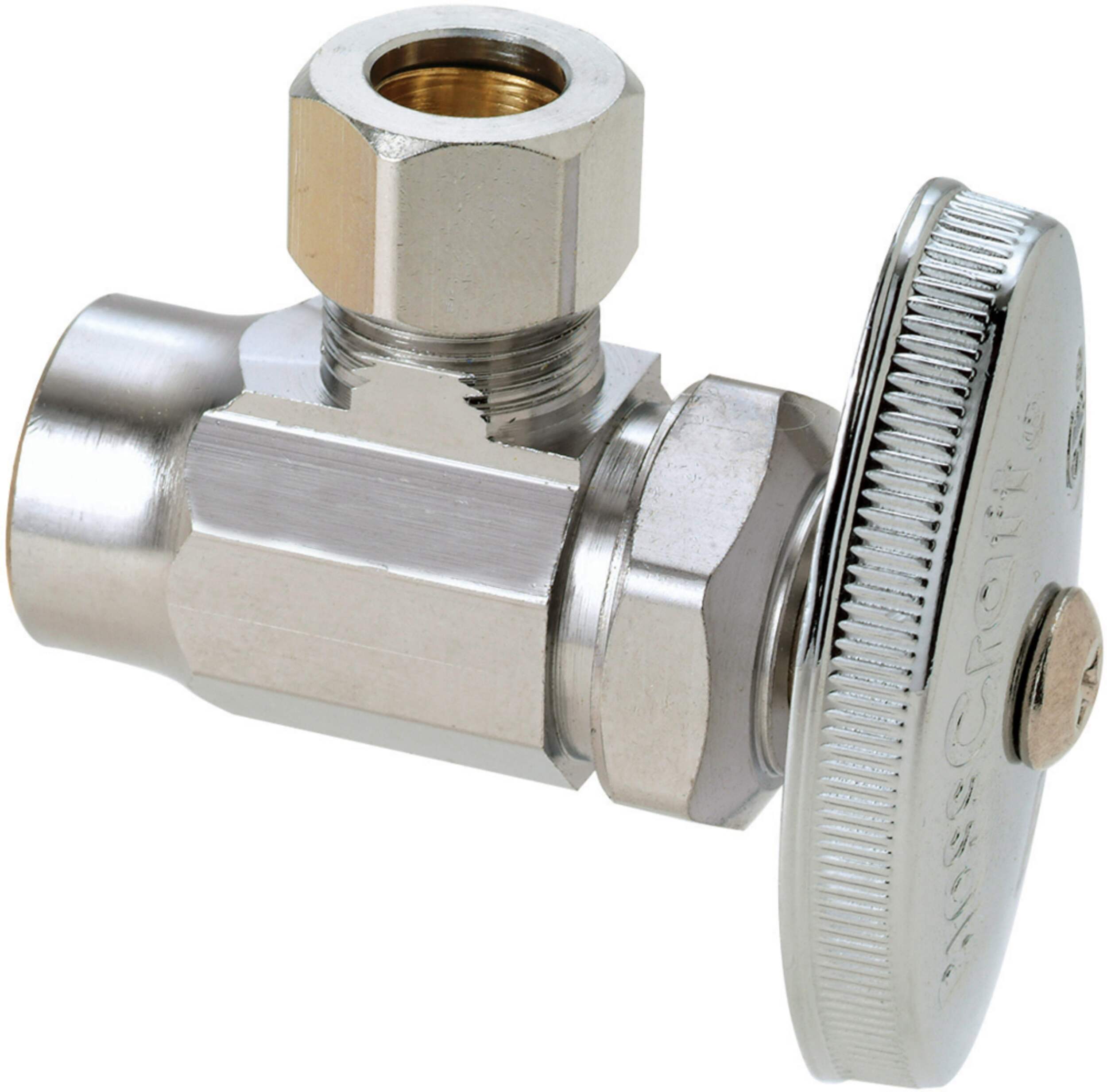 BrassCraft Chrome Angle Valve, 1/2-in Nom. Sweat x 3/8-in OD Comp.