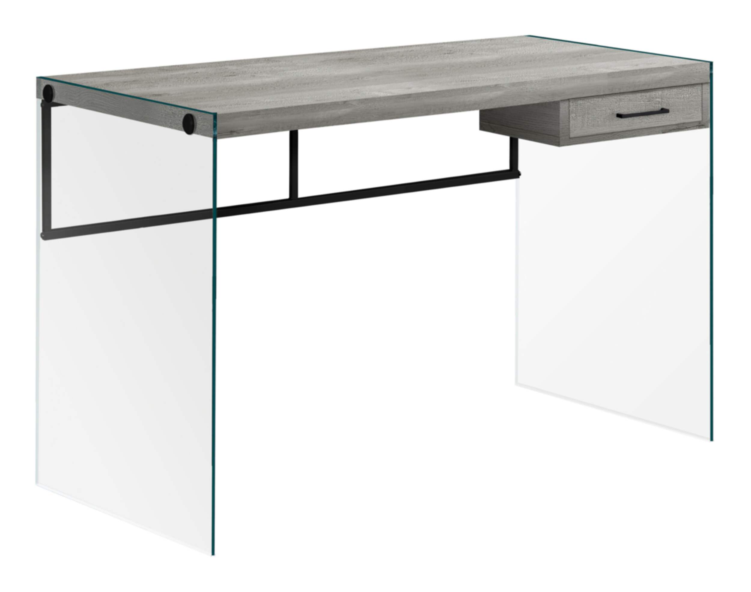 Monarch Specialties 1-Drawer Home Office Computer Desk With Glass Legs