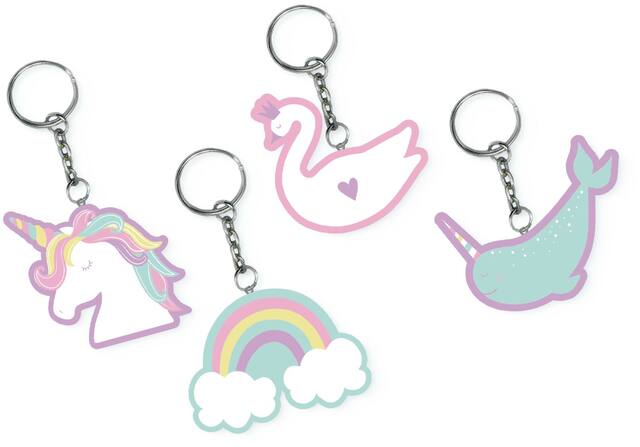 Magical Rainbow Keychains for Birthday Party Favours, 8-pk