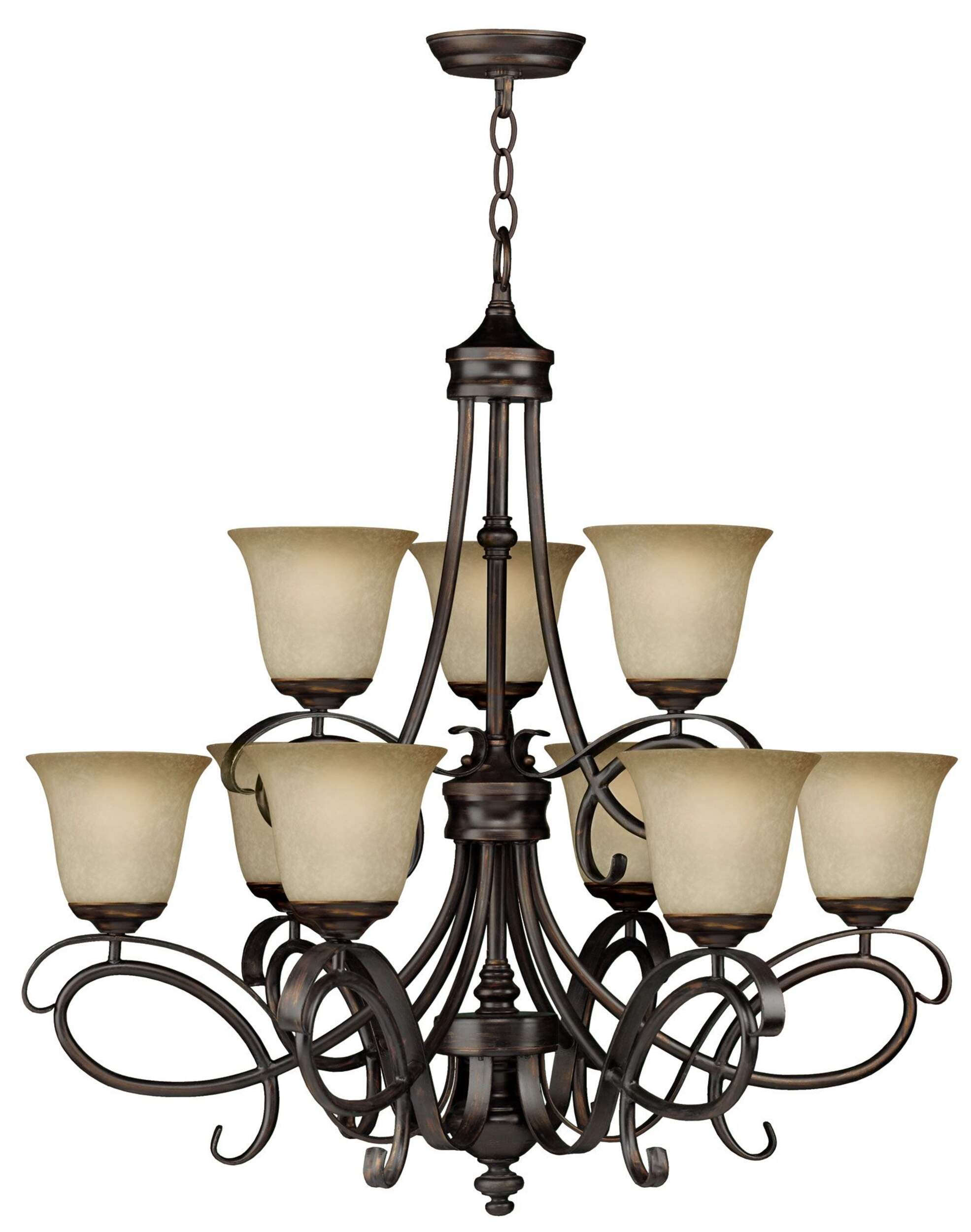 For Living Cecilia 9-Light Bronze Chandelier