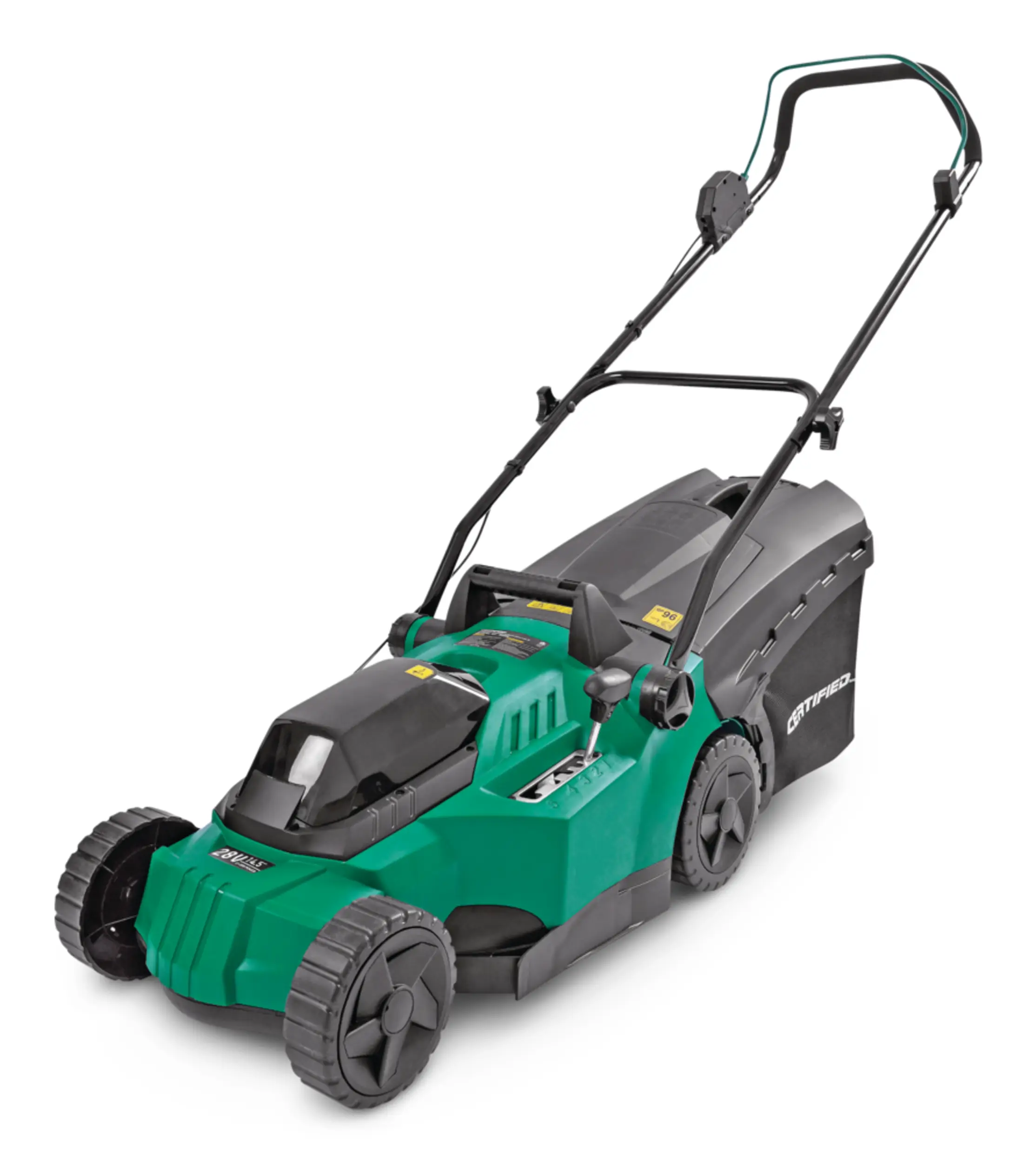 Certified 28V 4Ah Battery Cordless Brushless Walk Behind Push Lawn Mower, 15-in