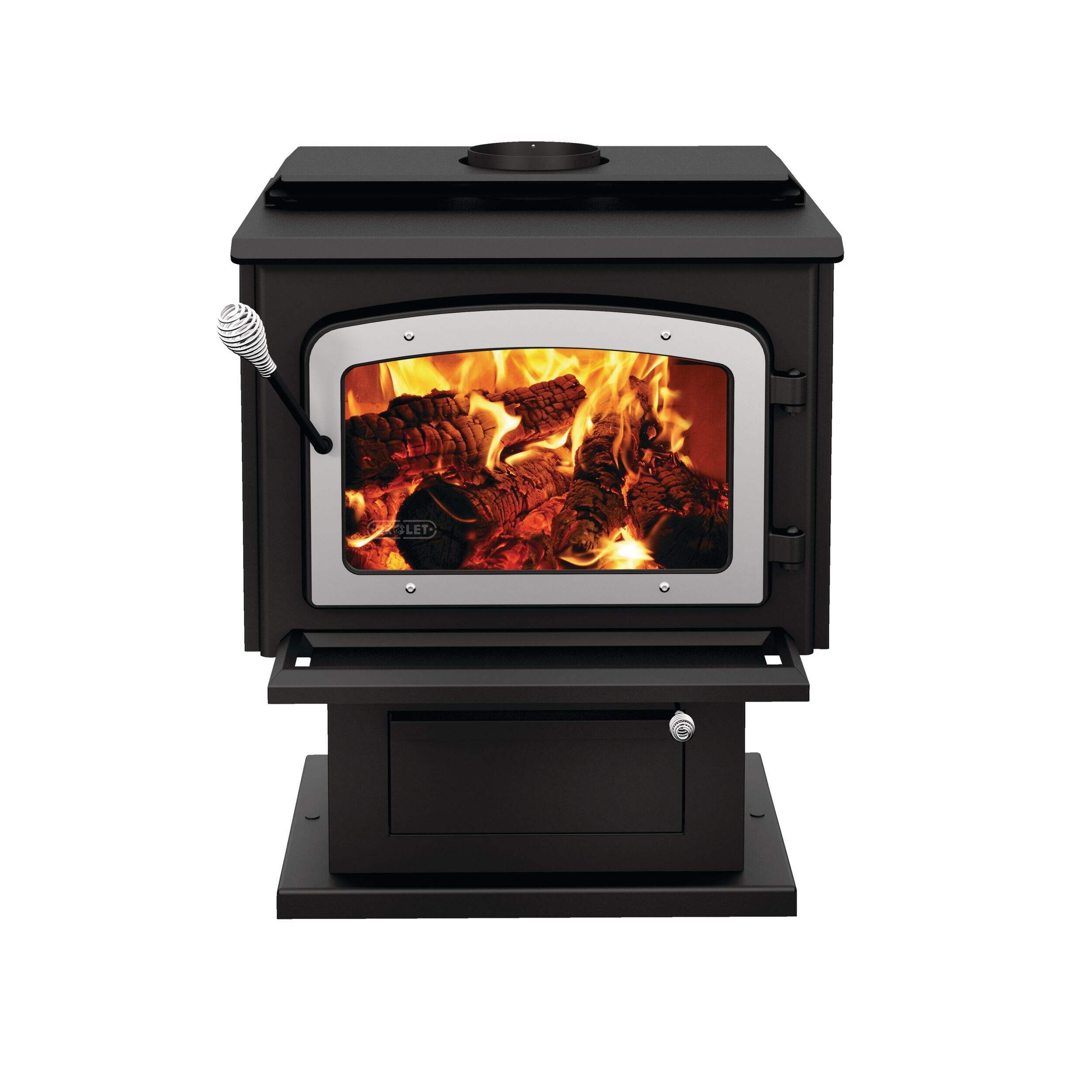 Drolet Escape 1800 Wood Stove, EPA 2020 Certified,25 5/8-in W X 25 3/4-in D X 32 5/8-in H