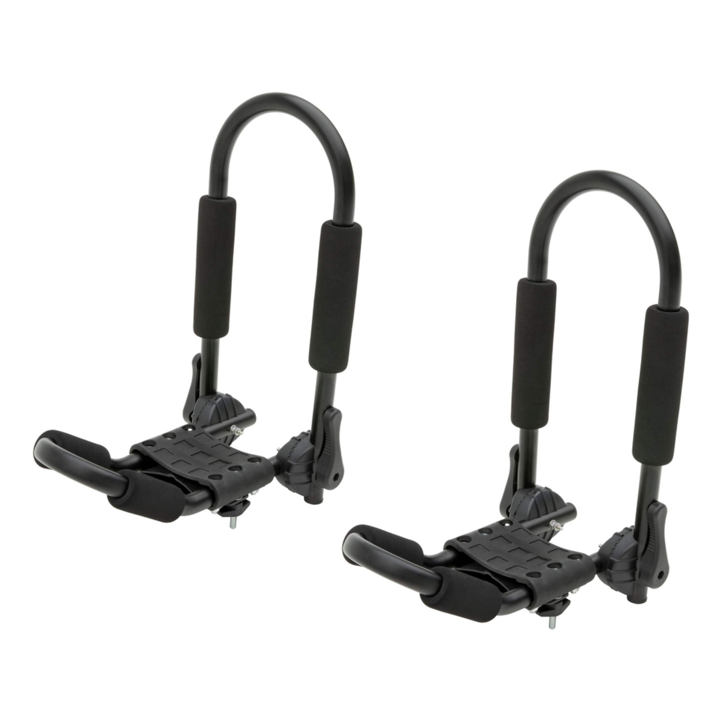CURT 18320 Aluminum Universal Roof Top Mount Kayak Rack, Adjustable w/ Storage Bag, 2-pc