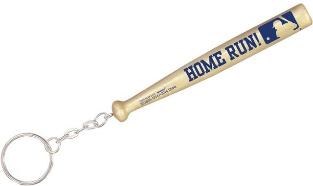 Major League Baseball MLB "Home Run" Baseball Bat Keychains, Tan, 6-pk, for Birthday/Sports/Party Favour