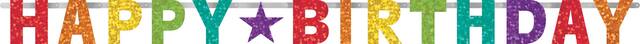 "Happy Birthday"  Prismatic Hanging Garland Banner Decoration, Multi-Coloured, 7.75-ft, for Birthday Party