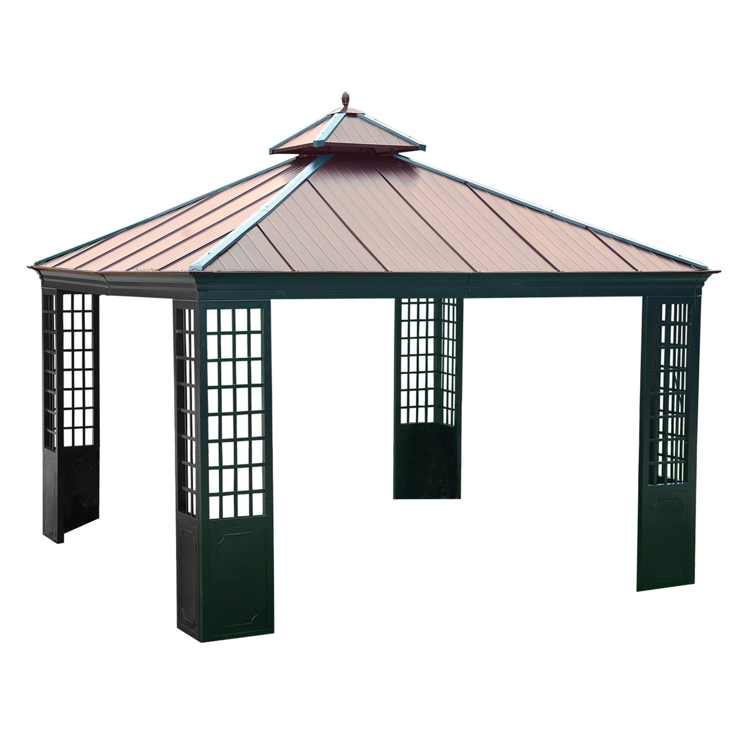 Sunjoy Mentor Gazebo with Faux Copper Top, 12 x 12-ft