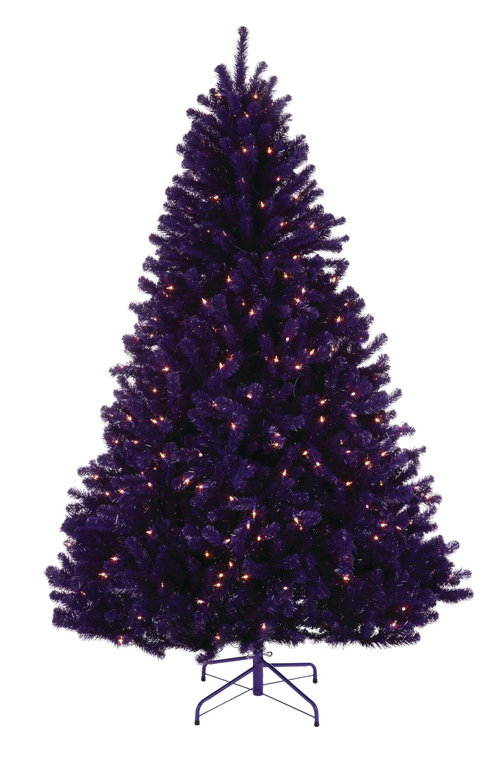 NOMA Pre-Lit Bishop Christmas Tree, Purple, 6.5-ft