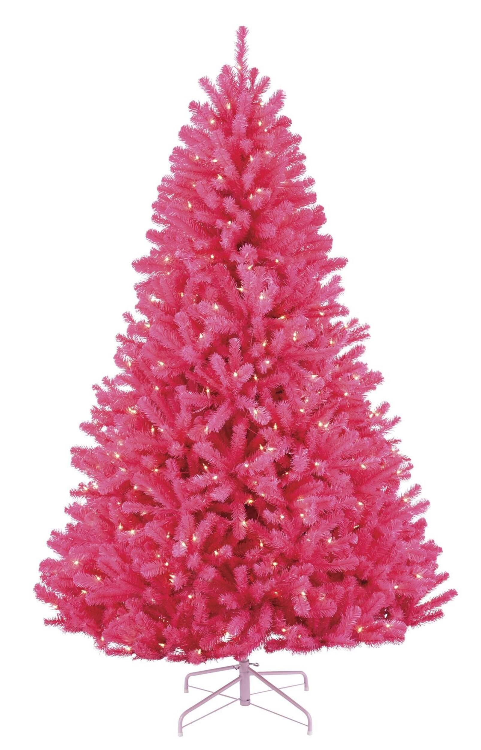 NOMA Pre-Lit Bishop Christmas Tree, Pink, 6.5-ft