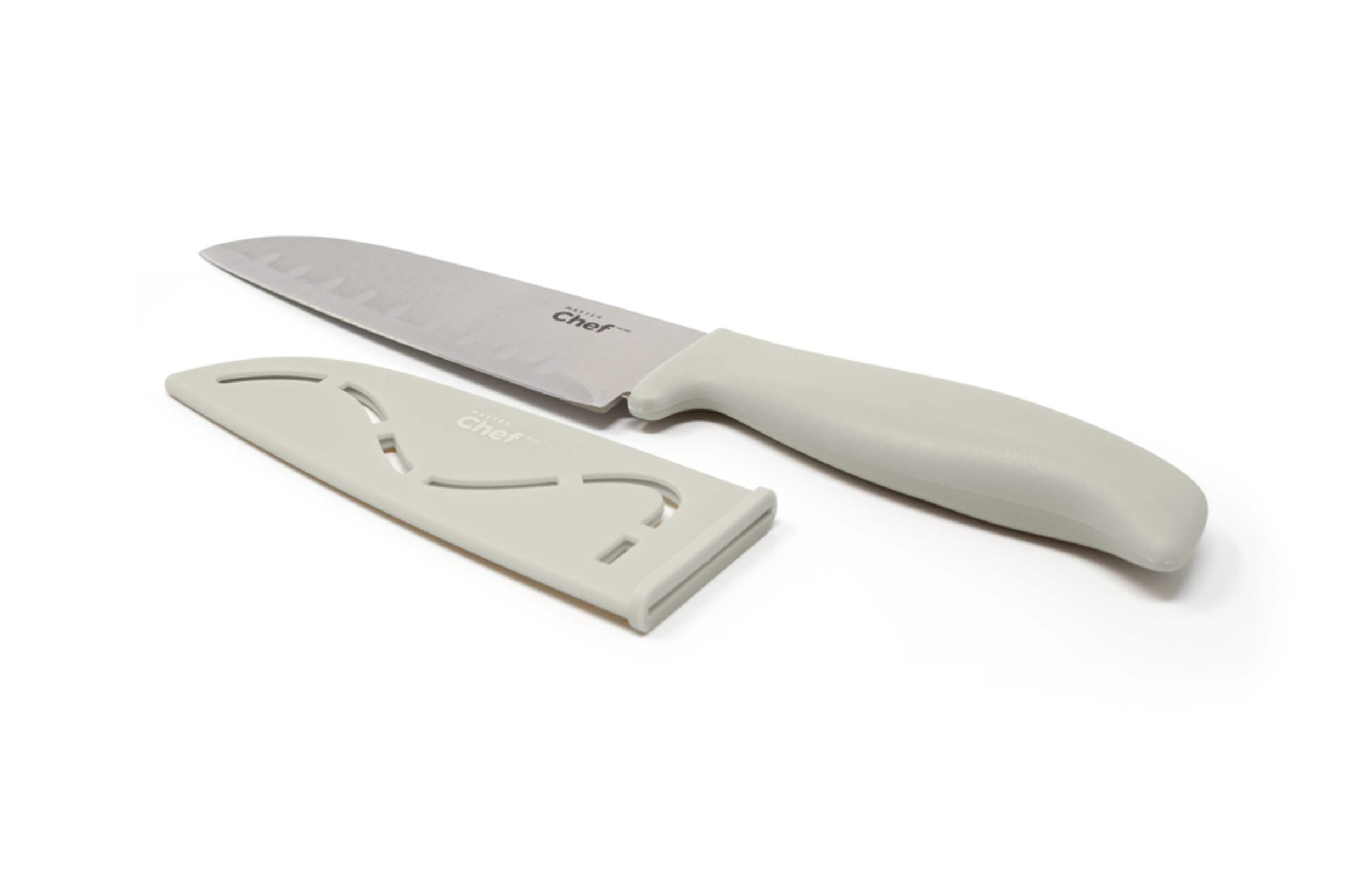MASTER Chef Stainless Steel Santoku Knife with Sheath, 5-in, Assorted Colours