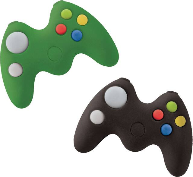 Level Up Game Controller Pencil Erasers, Green/Black, 8-pk, for Arts & Crafts/Birthday Favour