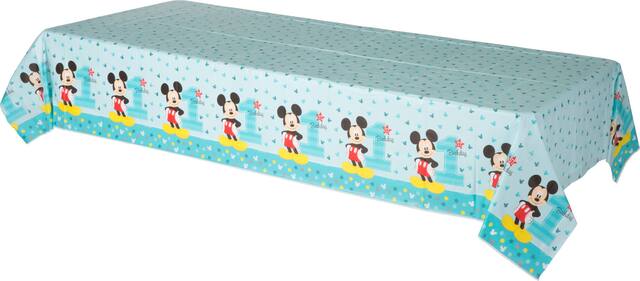 Disney Mickey Mouse Milestone 1st Birthday Plastic Table Cover,  54-in x 96-in