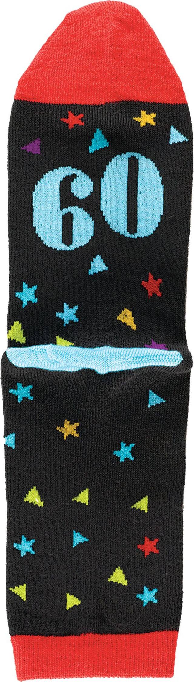 Adult "The Big 60" Crew Socks, Black/Blue/Red, One Size, Wearable Accessory for Birthdays