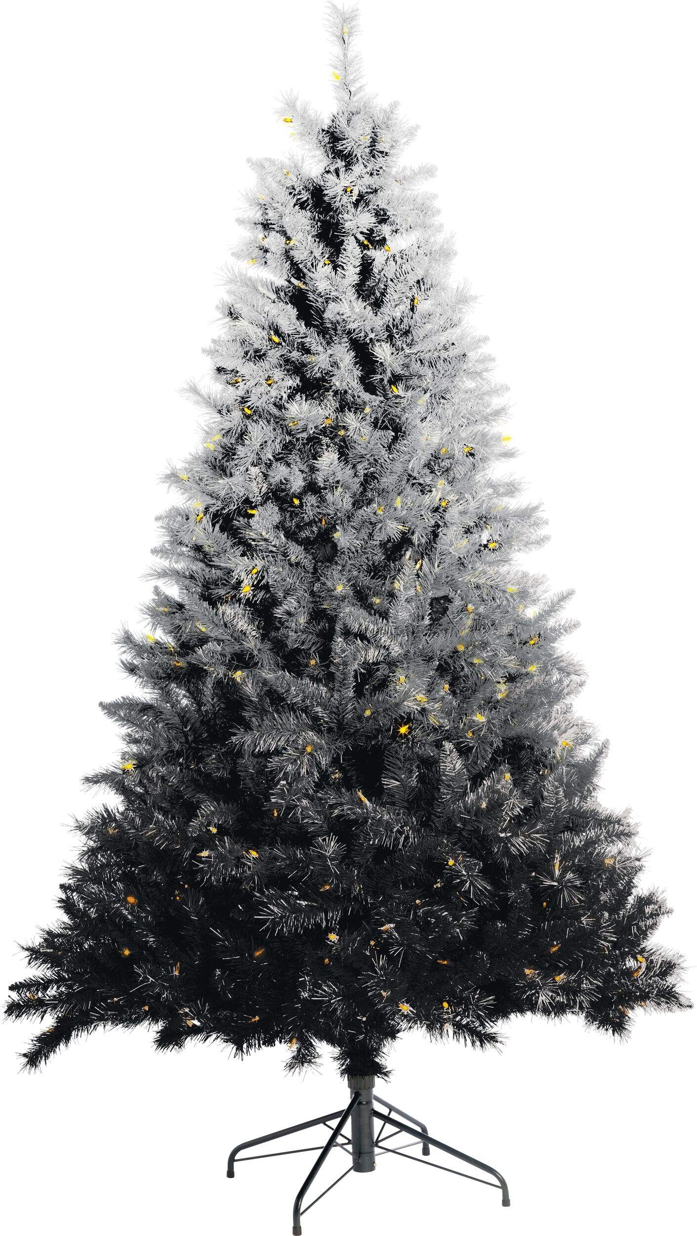 NOMA Pre-Lit Silver Ombre Tinsel Tree, 7-ft