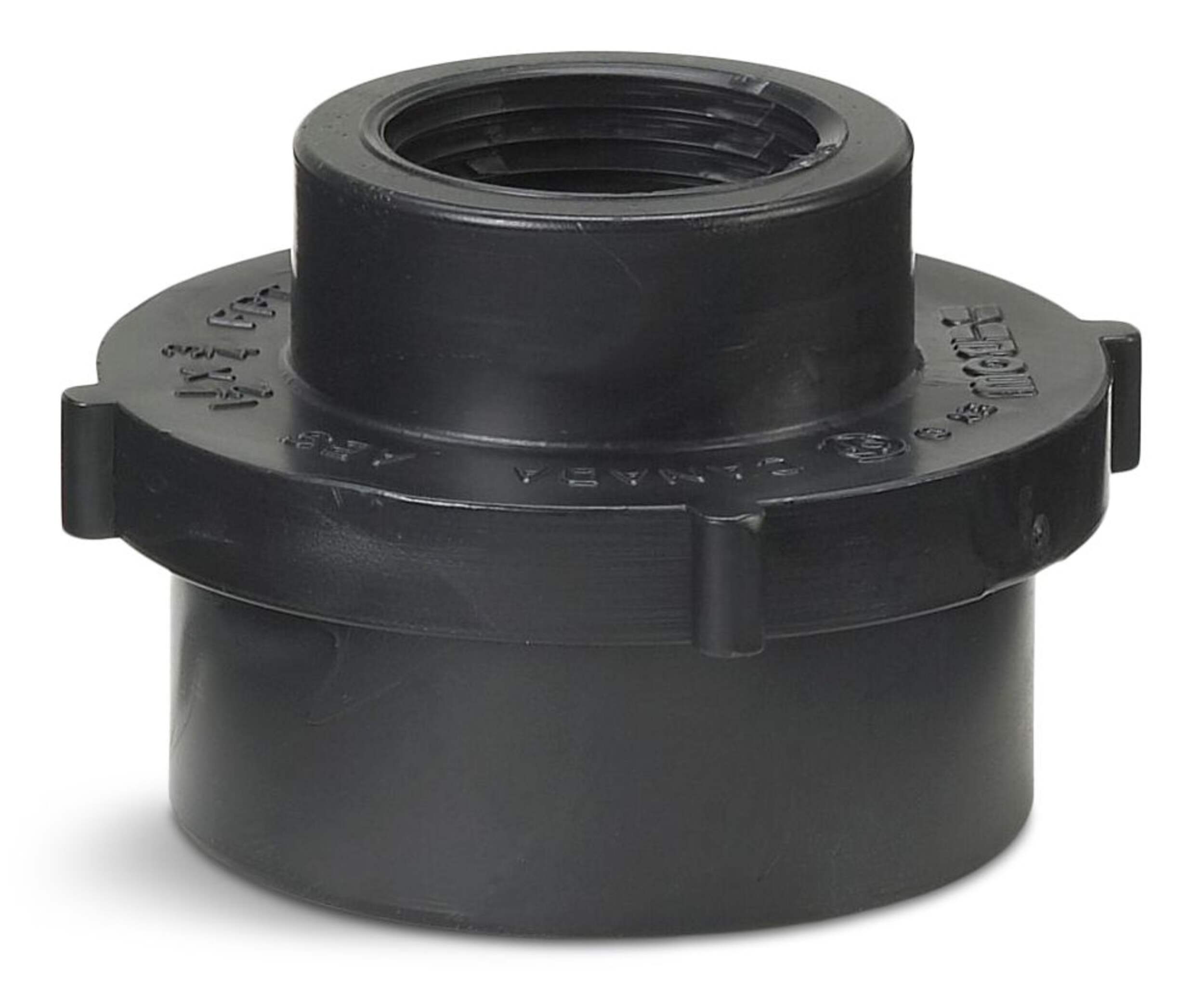 Bow ABS FPT Socket Flush Fitting Bushing, Black, 1-1/2 x 3/4-in