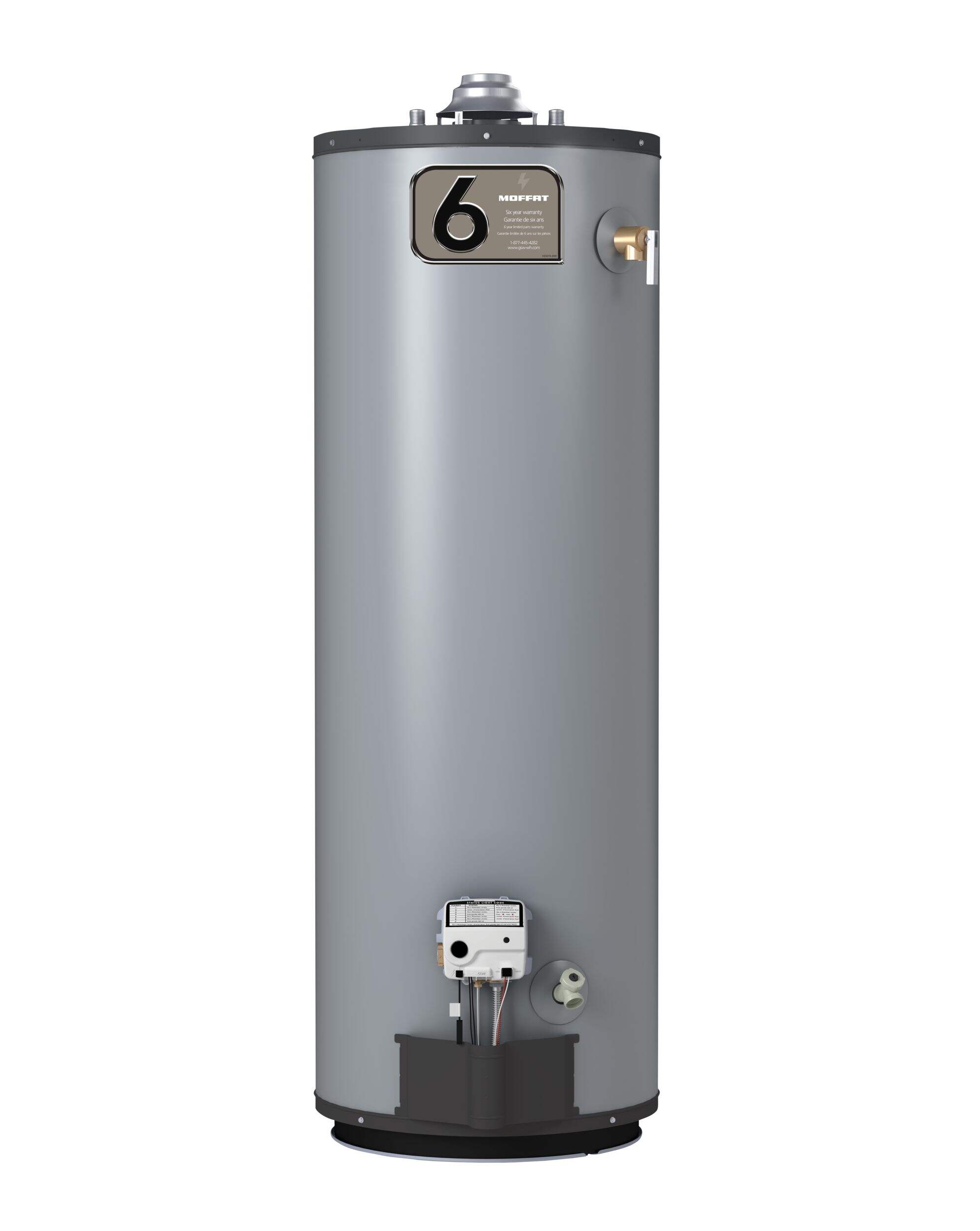 Moffat G650T40N-AV 40,000-BTU 189-L Conventional Gas Water Heater, Metallic