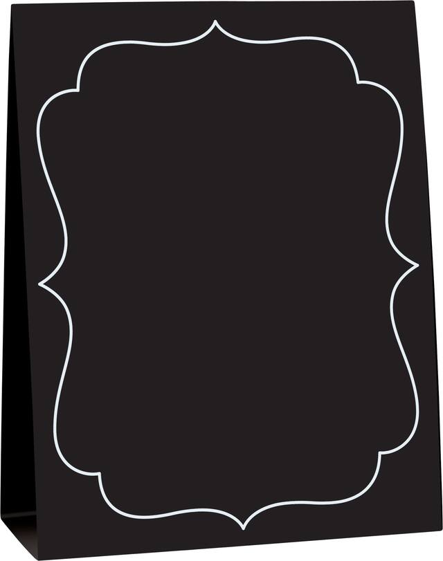 Chalkboard-Style Cardstock Tent Cards Birthday, Party, More, Black, 6 1/2 x 8 1/2-in, 4-pk