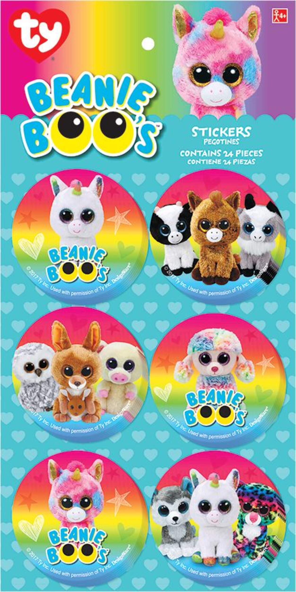 Beanie Boos Stickers, 4-pk