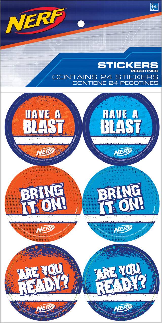 Nerf Stickers, 4-pk