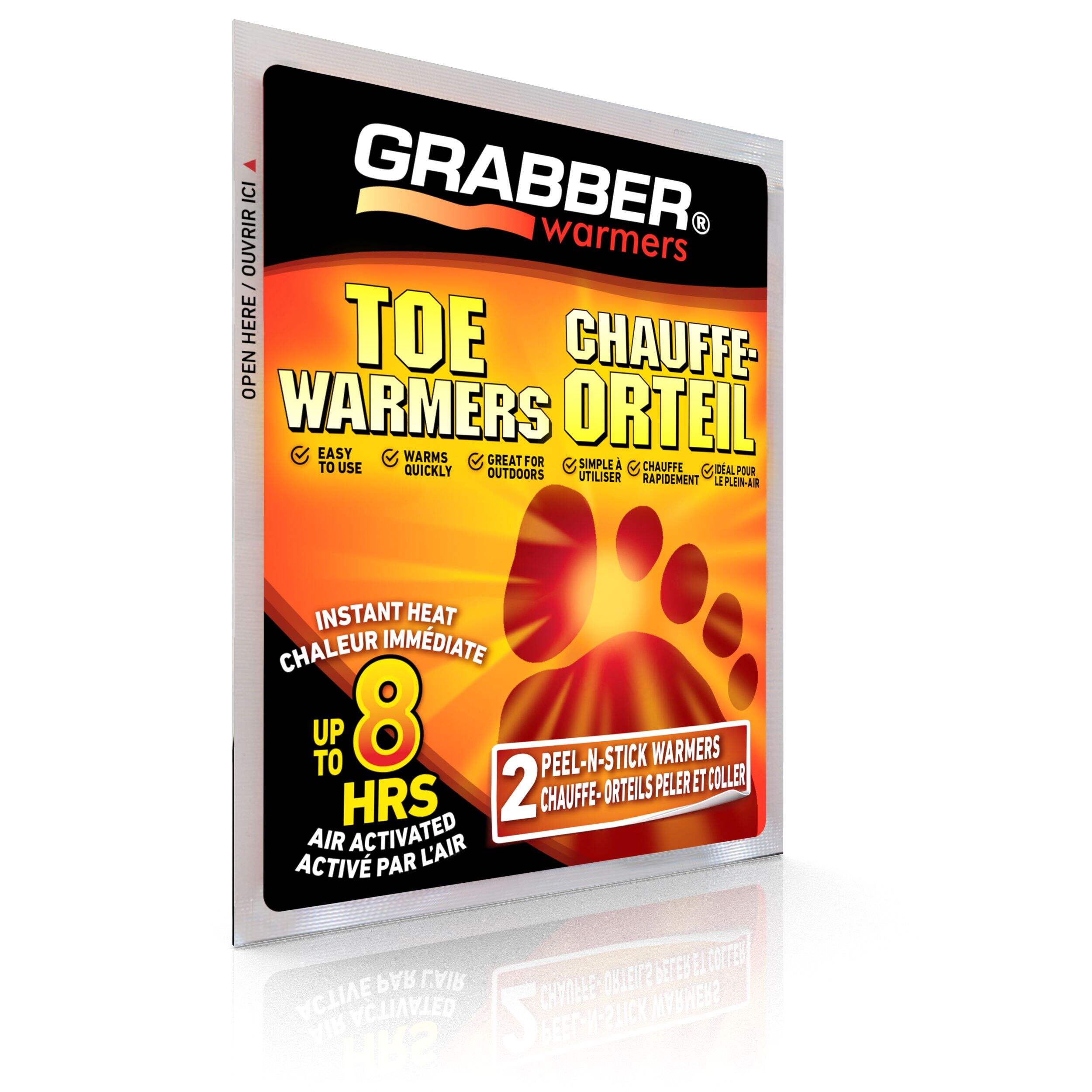 Grabber Peel-N-Stick Toe Warmers, Air-Activated, 1-Pair