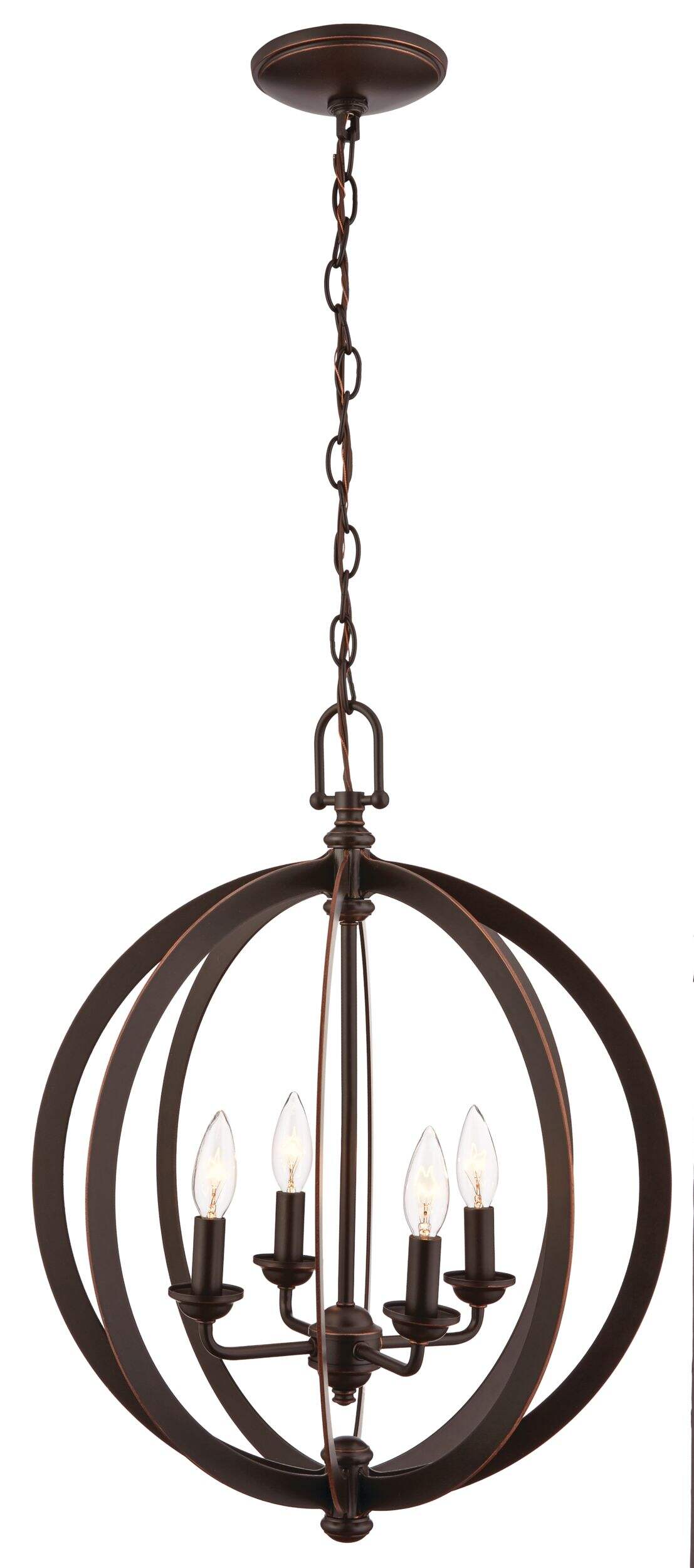 CANVAS Tobin 4-Light Ceiling Pendant Light Fixture, Oil Rubbed Bronze, Adjustable Height