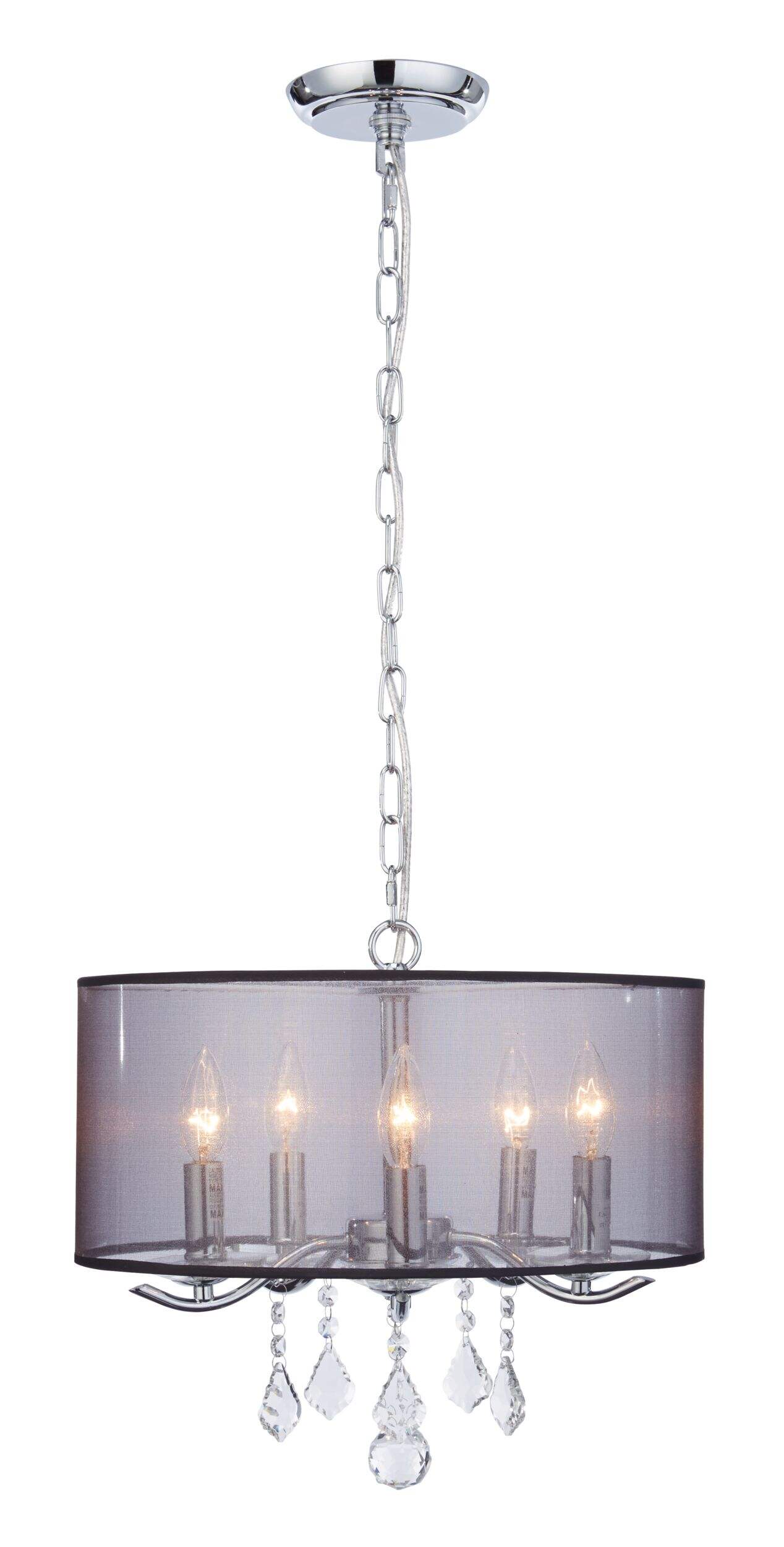 CANVAS Echo 5-Light Satin Shade Chandelier, Crystal