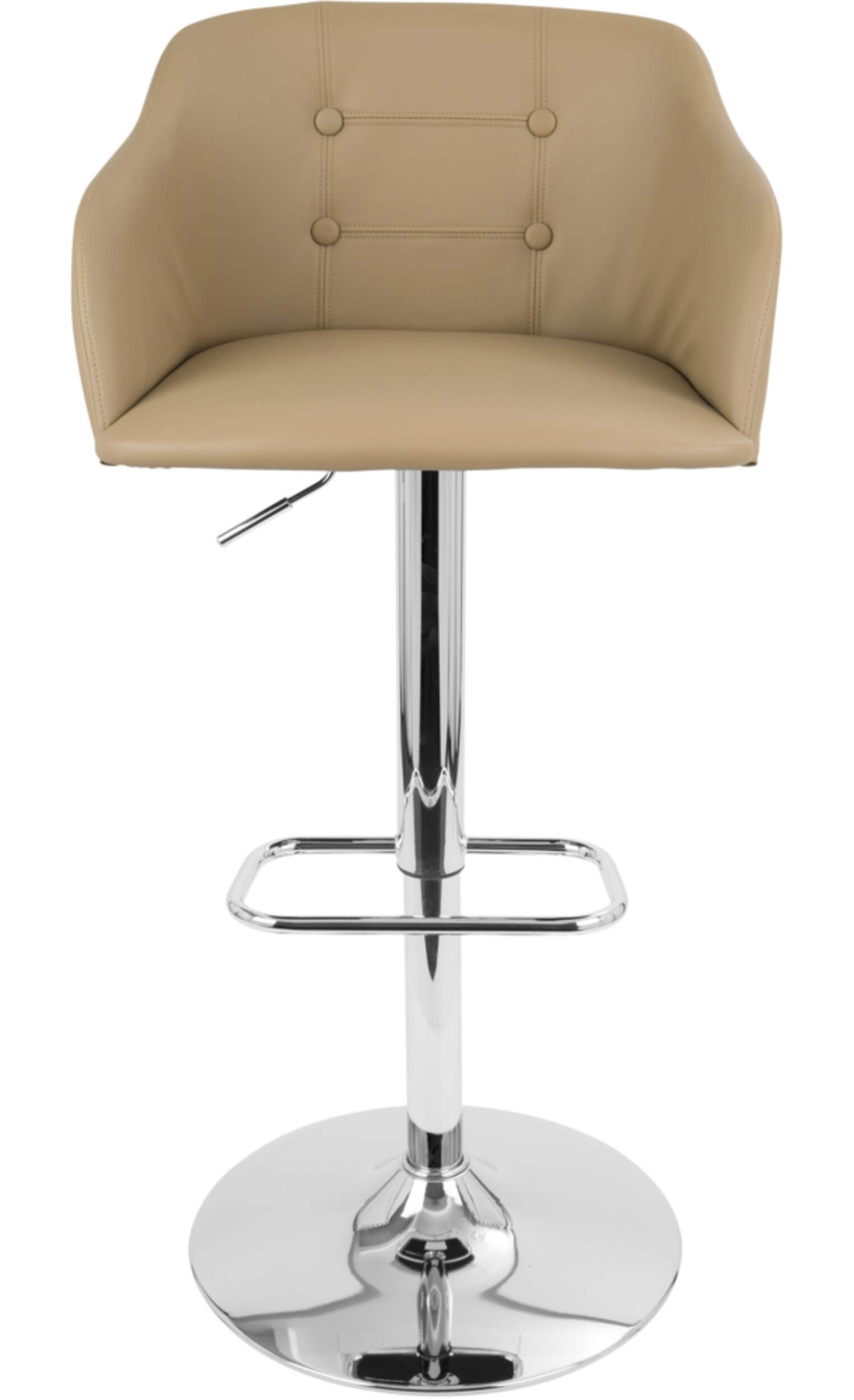 LumiSource Campania Metal & PU Leather Counter/Bar Stool Adjustable Height, Camel